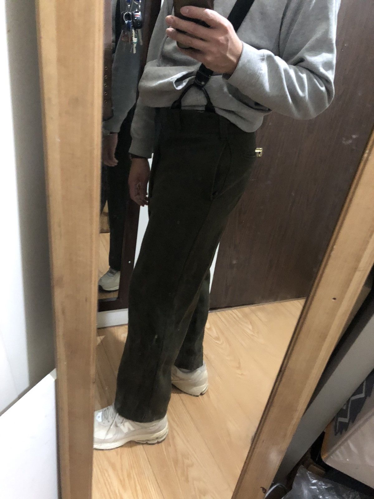 Japanese Brand × Vintage Wool 80s suspenders pants olive 31x28 Size US 30 / EU 46 - 18 Thumbnail