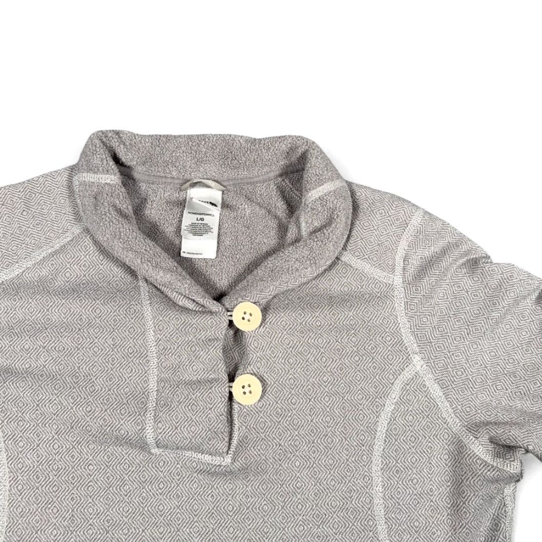 The North Face The North Face Sweater Womens LARGE Gray Fleece Geometric Shawl Pullover Size L / US 10 / IT 46 - 2 Thumbnail