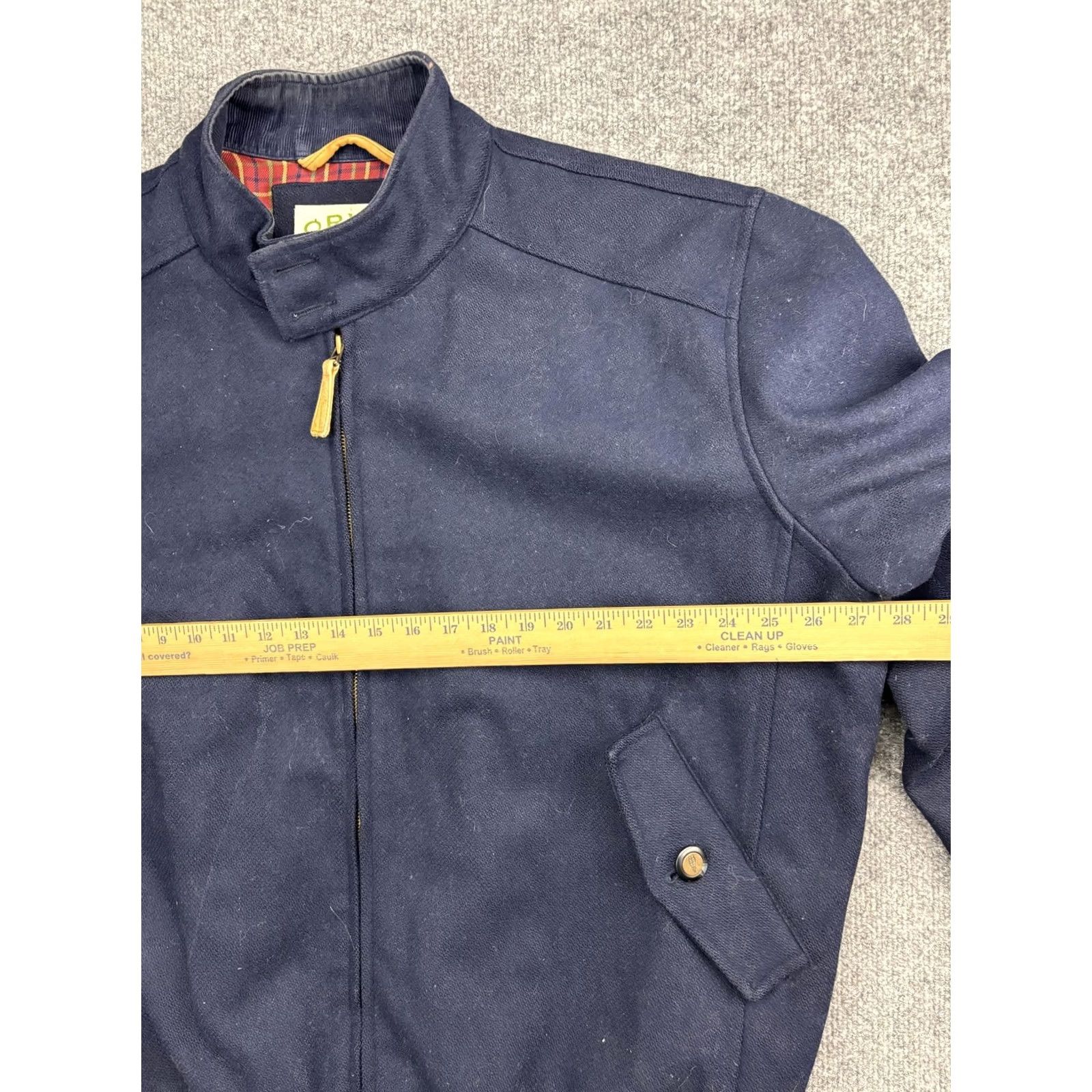 Orvis Orvis Jacket Mens XL Blue Wool Bomber Full Zip Pockets Lined Stand-Up Collar Holiday Plaid Interior Casual Workwear Size US XL / EU 56 / 4 - 6 Thumbnail