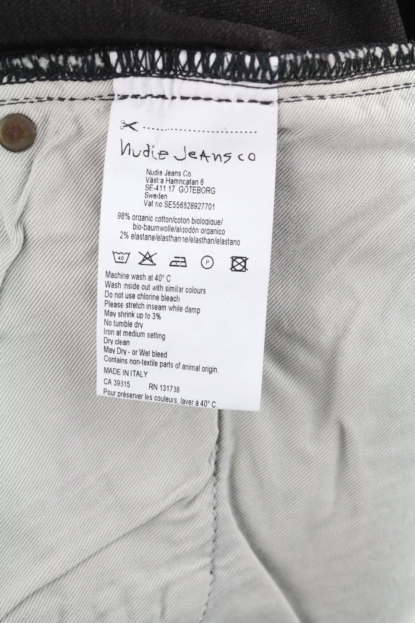 Nudie Jeans SKINNY LIN W30/L32 Black Organic Ripped Washed 81907 Size US 30 / EU 46 - 6 Thumbnail