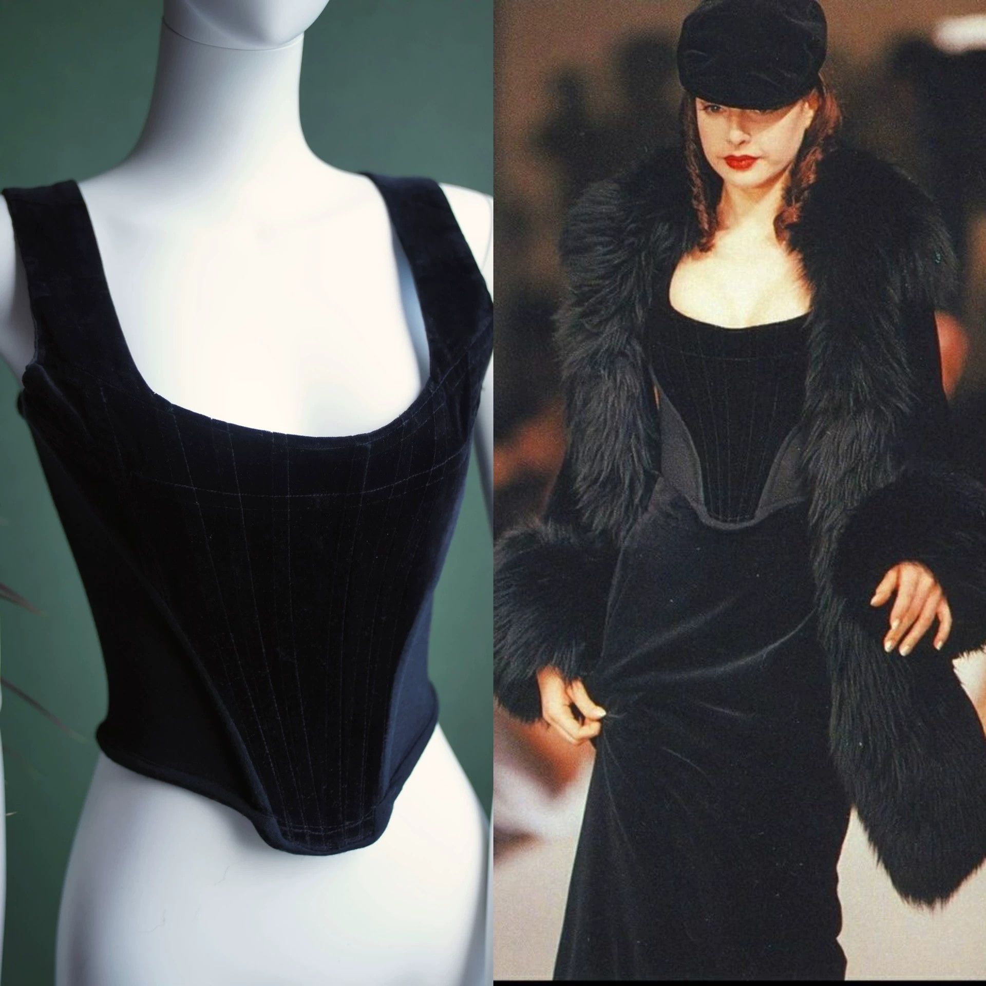Vivienne Westwood Vivienne Westwood FW91 Corset Black Velvet Faye Wong S Size S / US 4 / IT 40 - 2 Thumbnail
