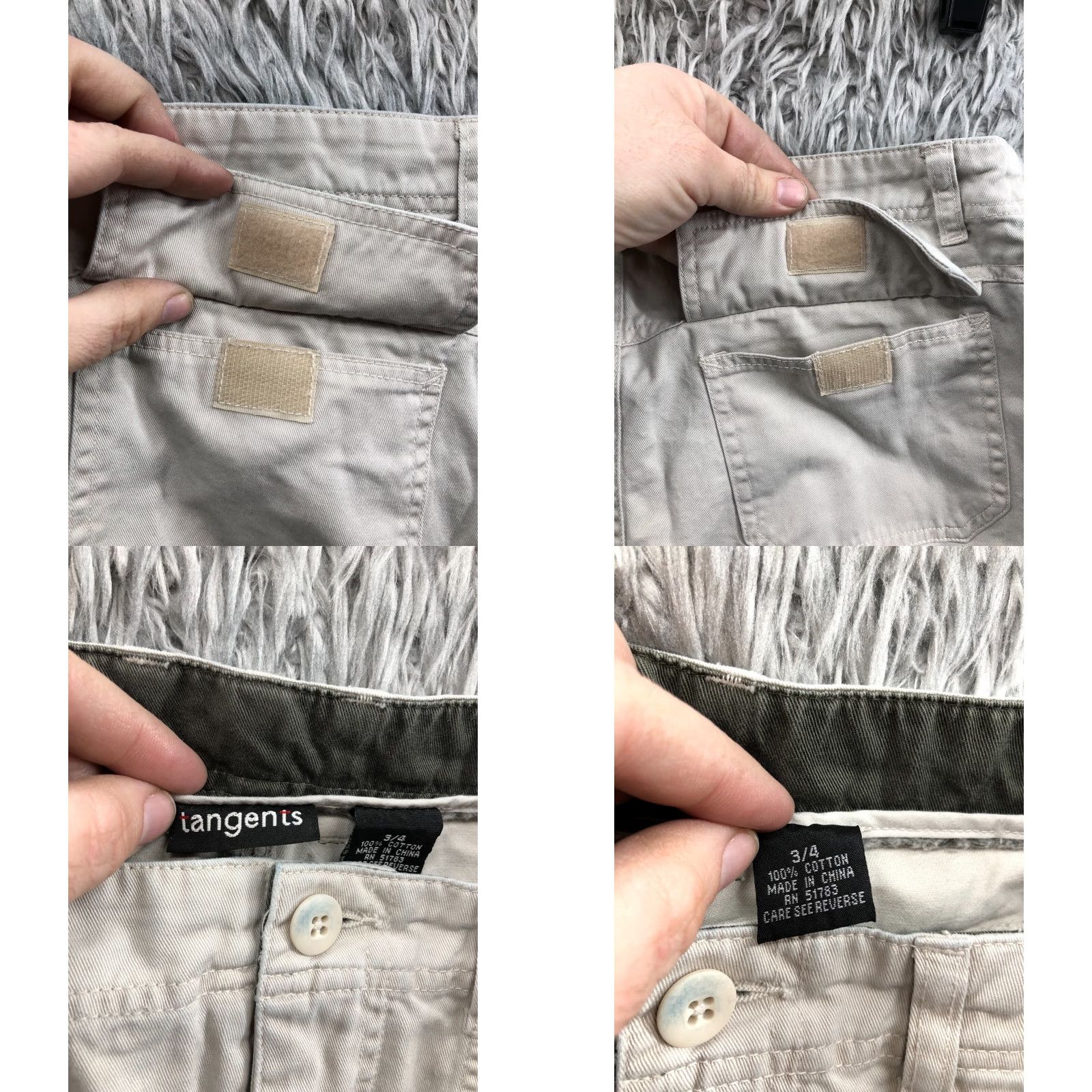 Vintage Tangents Skirt Woman Juniors 3 Back Slit Long Beige Denim Cotton Logo Slit 3/4? Size 26" / US 2 / IT 38 - 8 Thumbnail