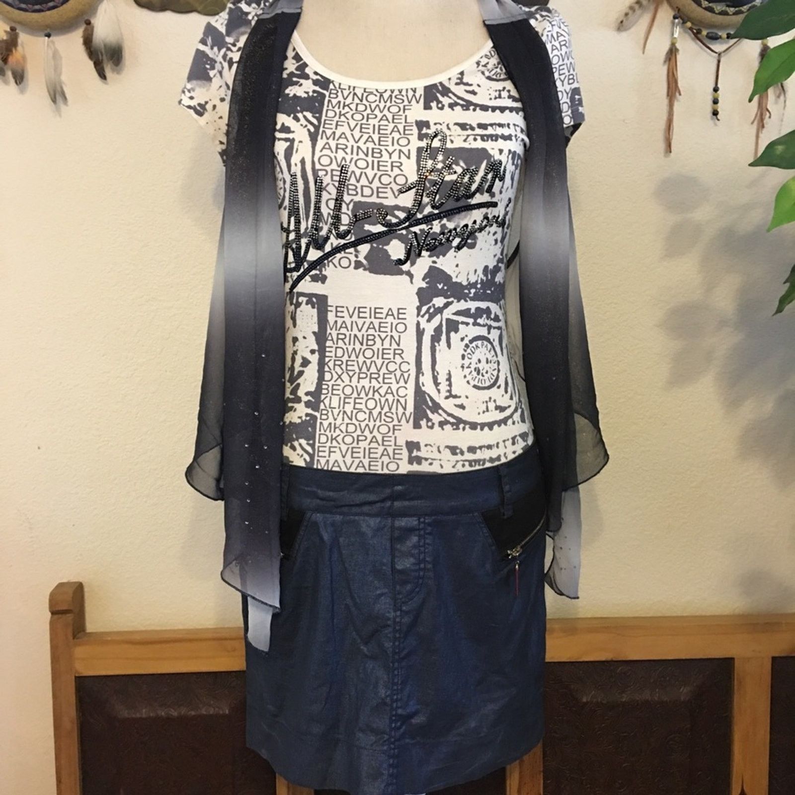 Other Cloth Card dark blue jean skirt one piece dress Size M / US 6-8 / IT 42-44 - 1 Thumbnail