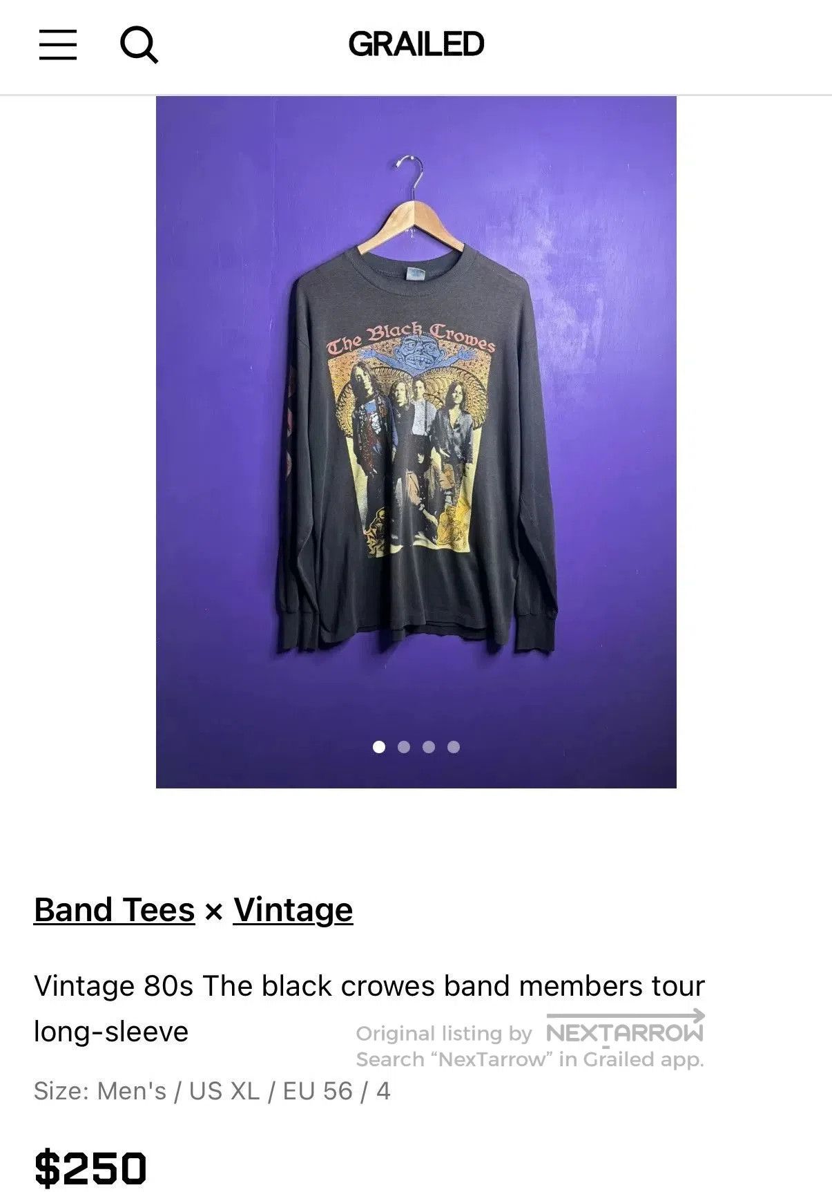 Vintage Vintage 80s The Black Crowes Band Tee. Size US L / EU 52-54 / 3 - 9 Thumbnail