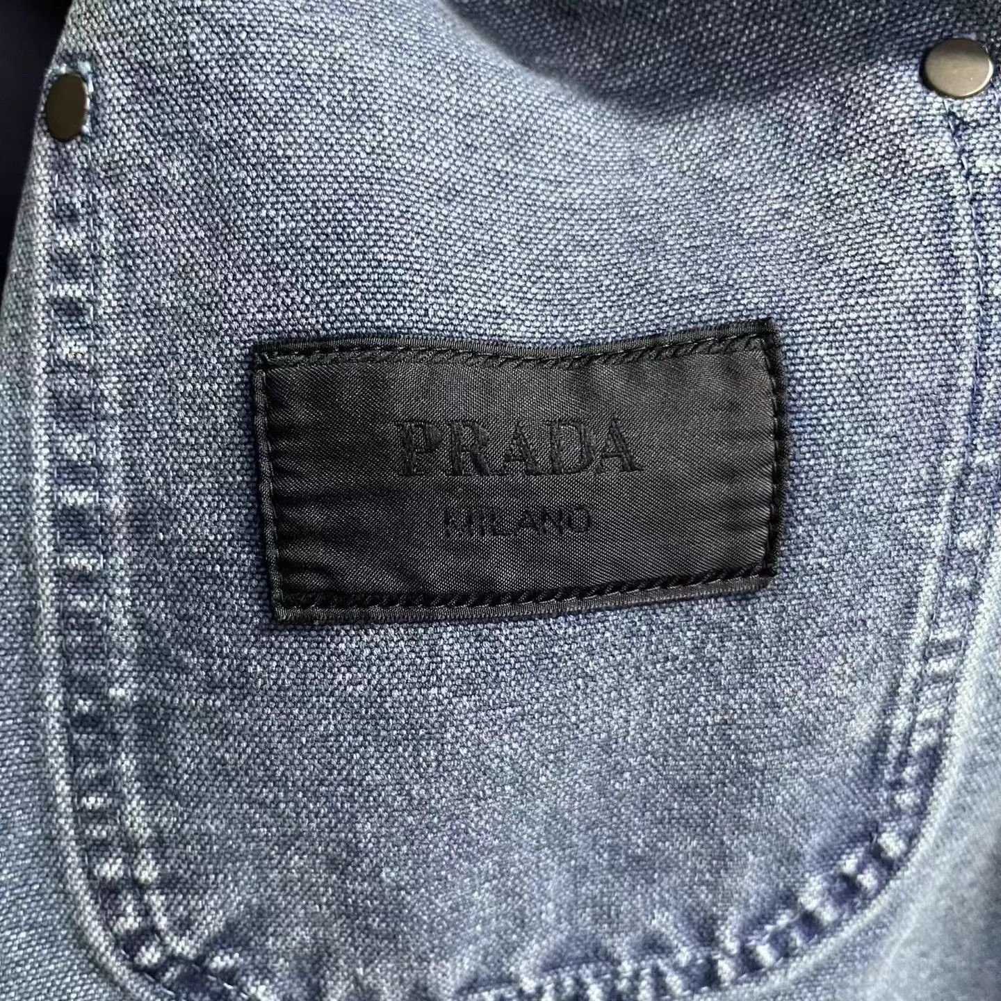 Prada Prada Blue Distressed Canvas Jacket S Size US S / EU 44-46 / 1 - 3 Thumbnail