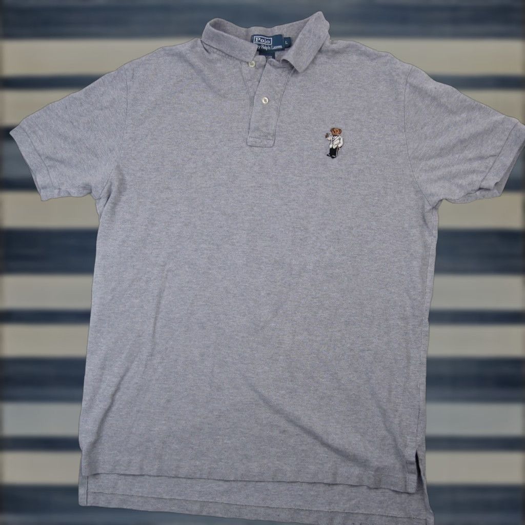 Polo Ralph Lauren VINTAGE Polo Ralph Lauren Martini Polo Bear Polo Shirt Mens L Gray Polo Bear Martini Polo Shirt Size US L / EU 52-54 / 3 - 1 Thumbnail