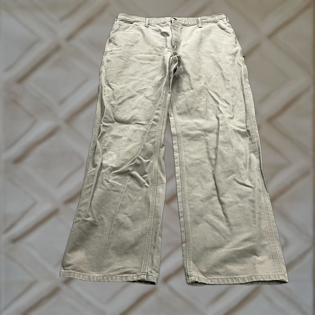 VINTAGE Carhartt Pants Mens Casual Workwear Cotton Carpenter Straight Leg Brown 40x33