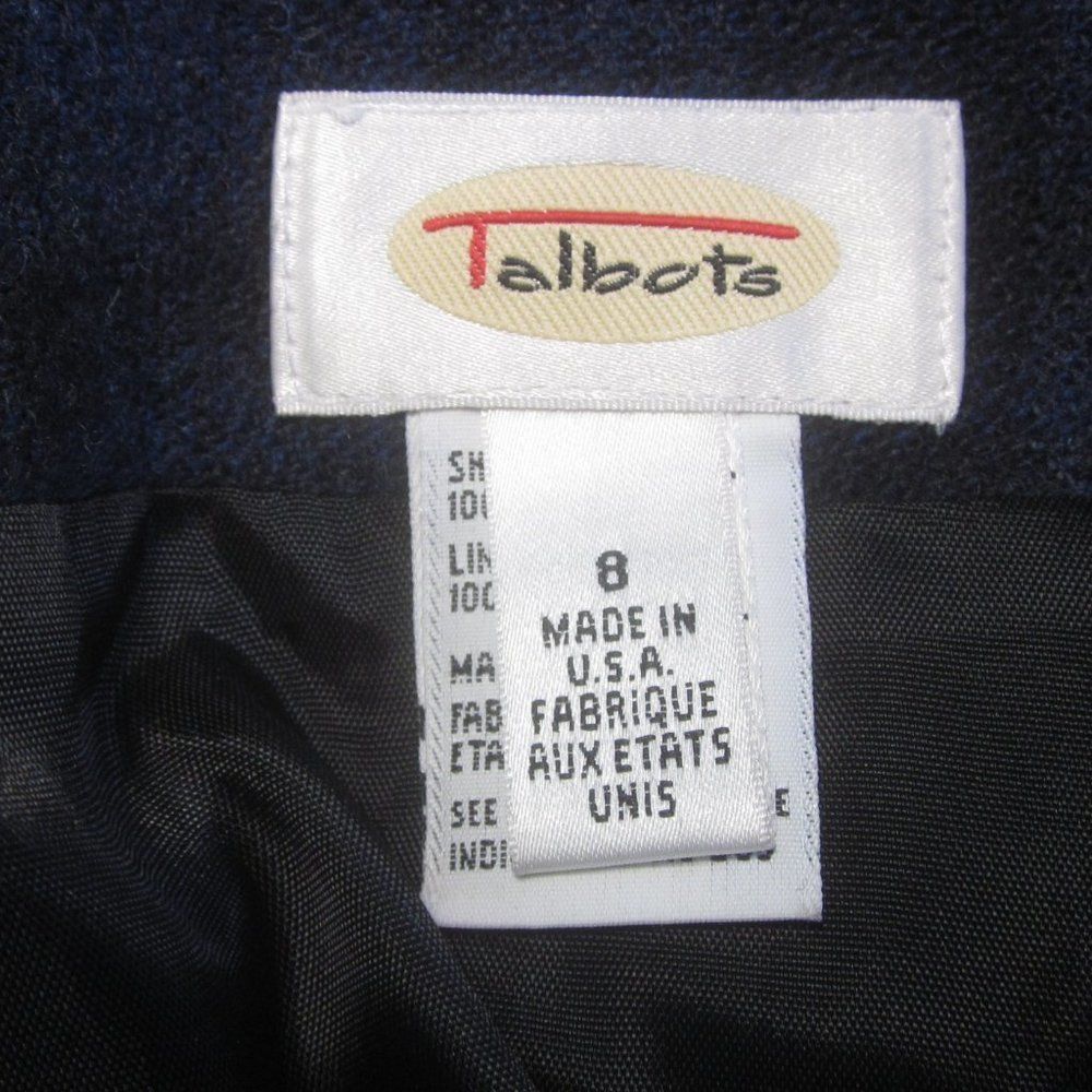 Robert Talbott Talbots Blue Plaid Wool Skirt Womens Size 8 Wrap Style Vintage Skirt Size 30" / US 8 / IT 44 - 2 Thumbnail