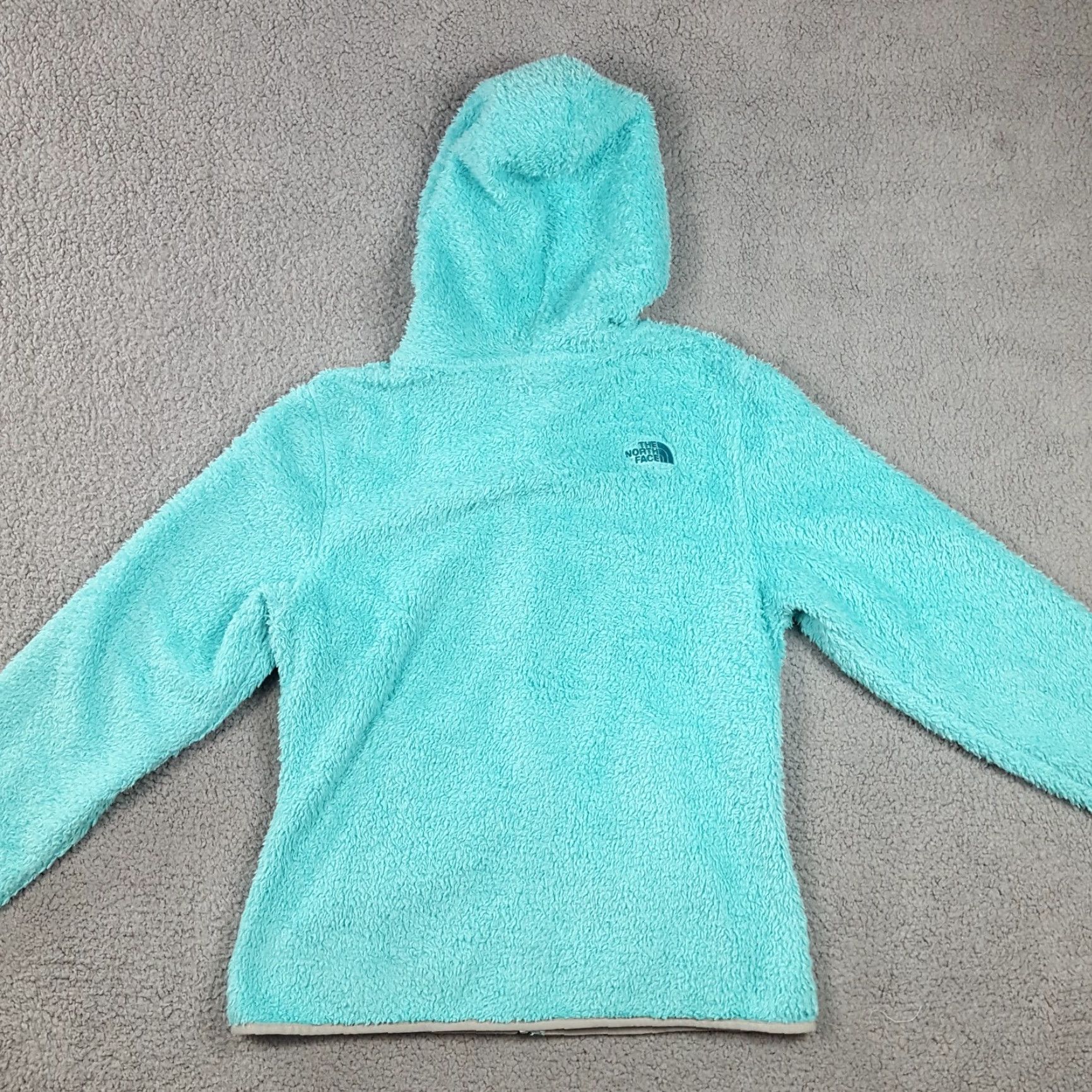 The North Face VINTAGE The North Face Cyan Fleece Pile Sherpa Hooded Women's Medium Zip Up Retro Jacket Size M / US 6-8 / IT 42-44 - 5 Thumbnail