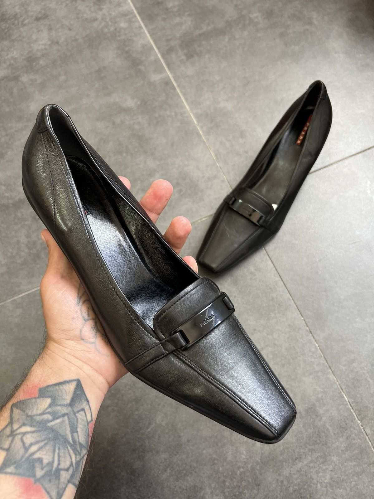 Prada Vintage PRADA Sport square toe Ballets Kitten Heels office Size US 11 / IT 41 - 2 Thumbnail