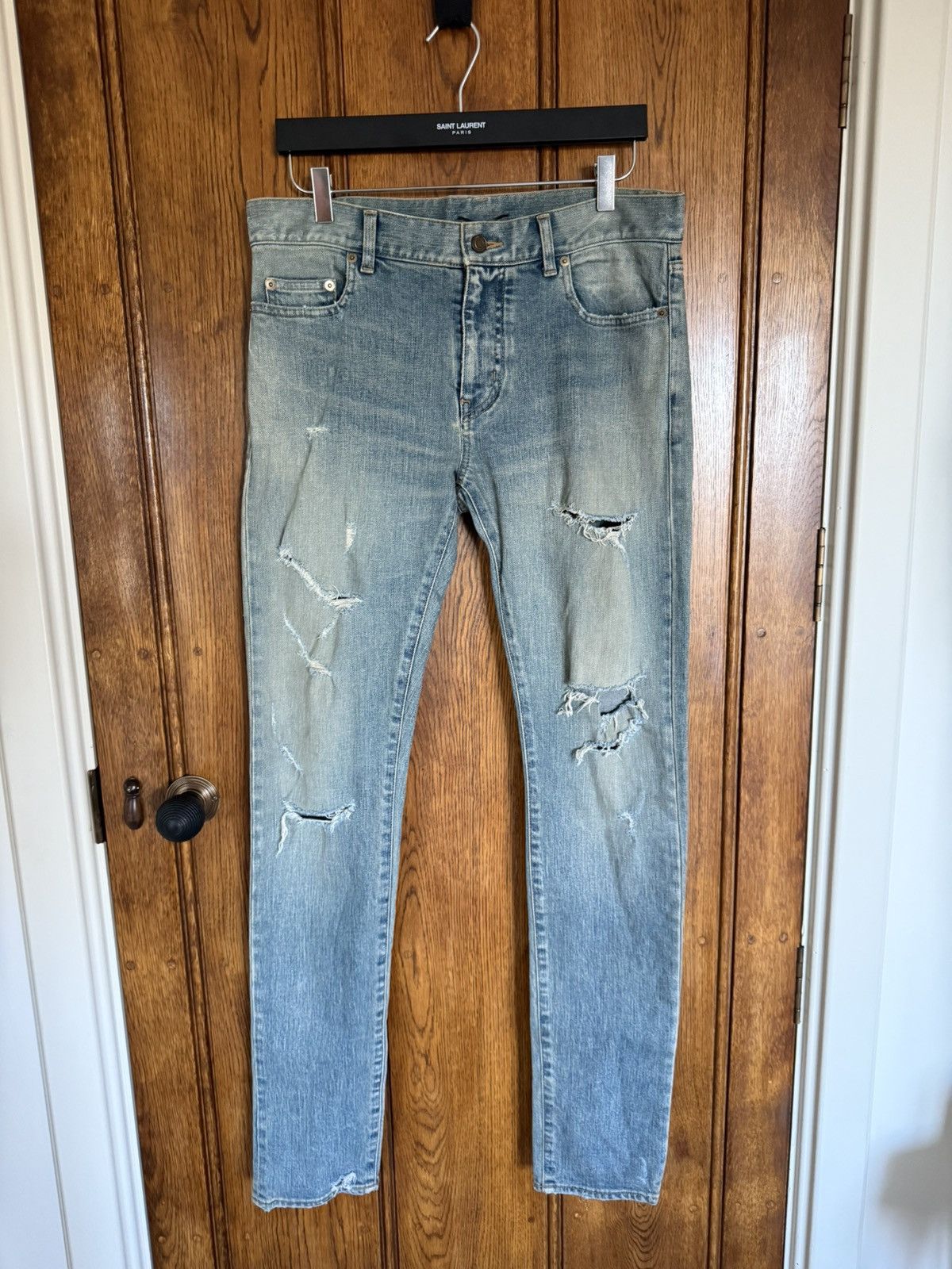 Saint Laurent Paris FW16 Saint Laurent Palladium trash crash ripped D02 jeans Size US 31 - 2 Thumbnail