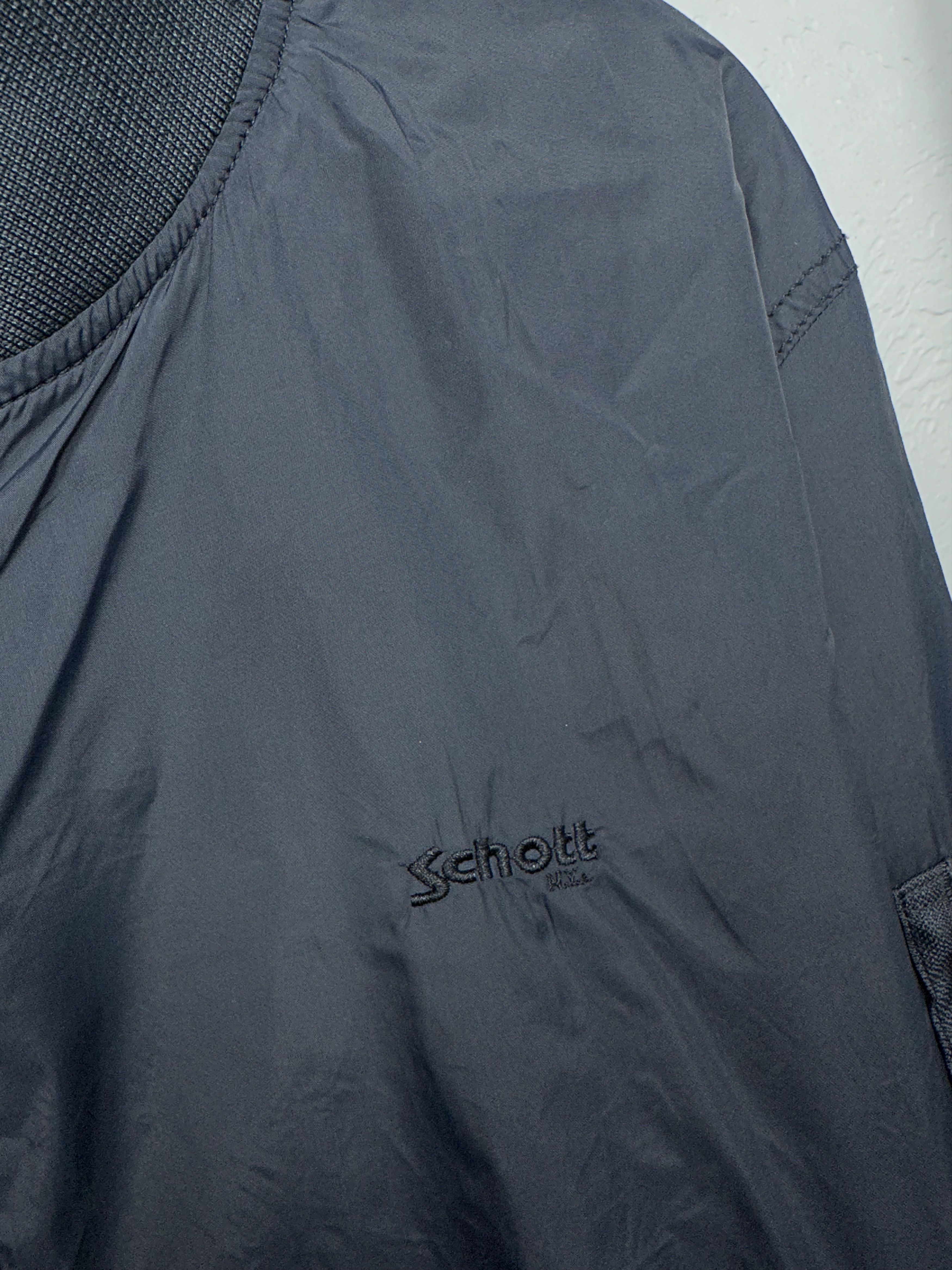 Schott Schott NYC Vintage Mens Nylon Bomber Jacket Size US XXL / EU 58 / 5 - 6 Thumbnail