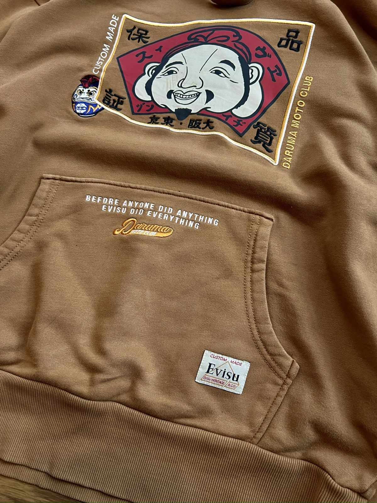 Evisu Rare Evisu Daruma Moto Club Embroidered Hoodie Size US L / EU 52-54 / 3 - 2 Thumbnail