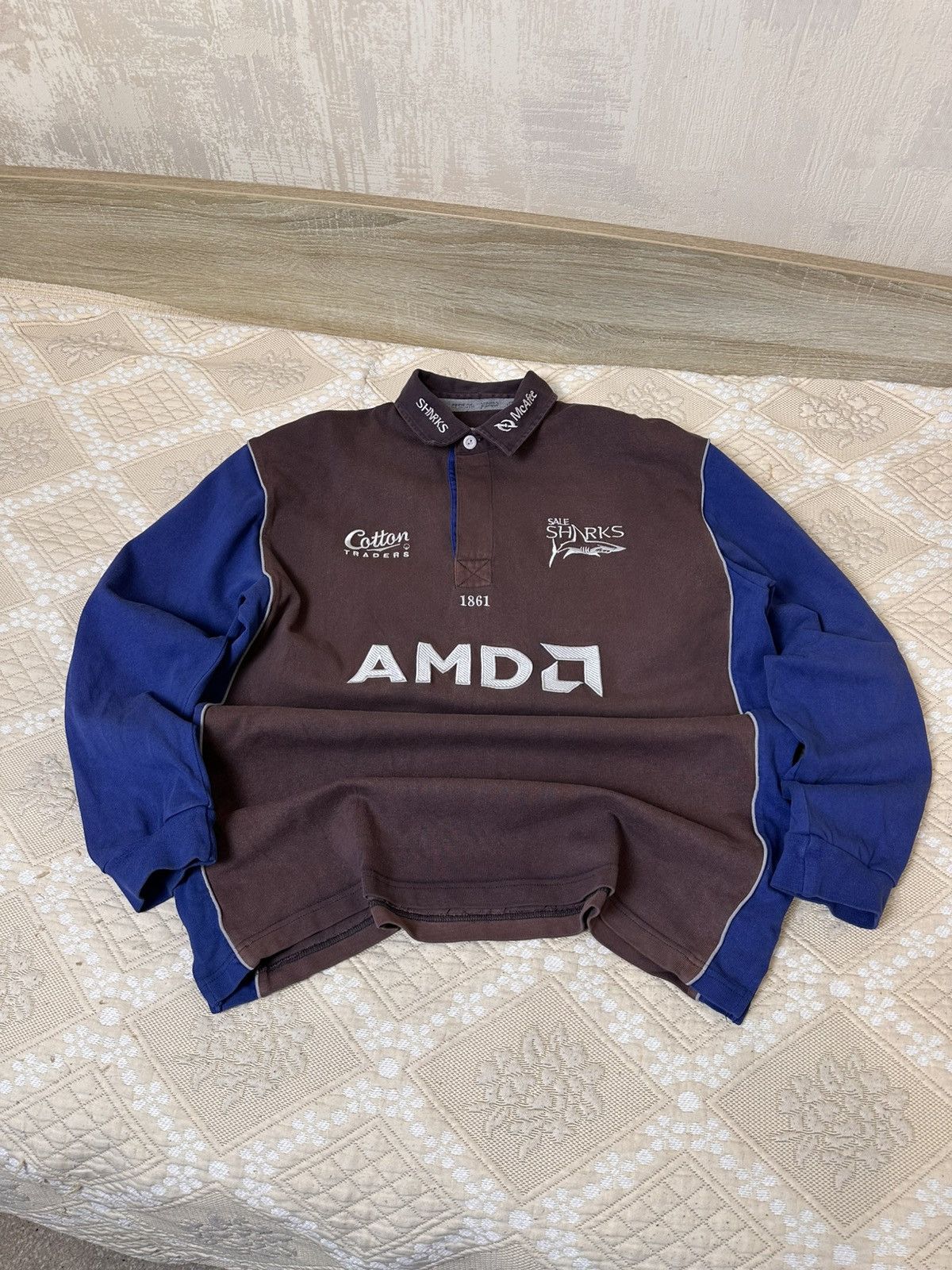Cotton Traders 🔥 Sale Sharks Rugby Shirt Cotton Traders 2005/06 Long Sleeve Size US XL / EU 56 / 4 - 1 Thumbnail
