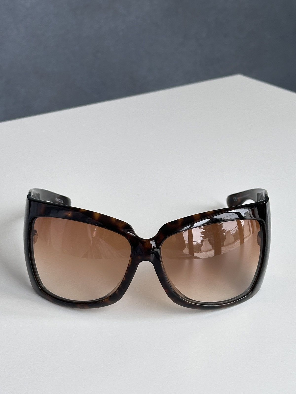 Gucci GUCCI Shield Mask Oversized Sunglasses Leopard GG 2961/S Y2K Size ONE SIZE - 8 Thumbnail