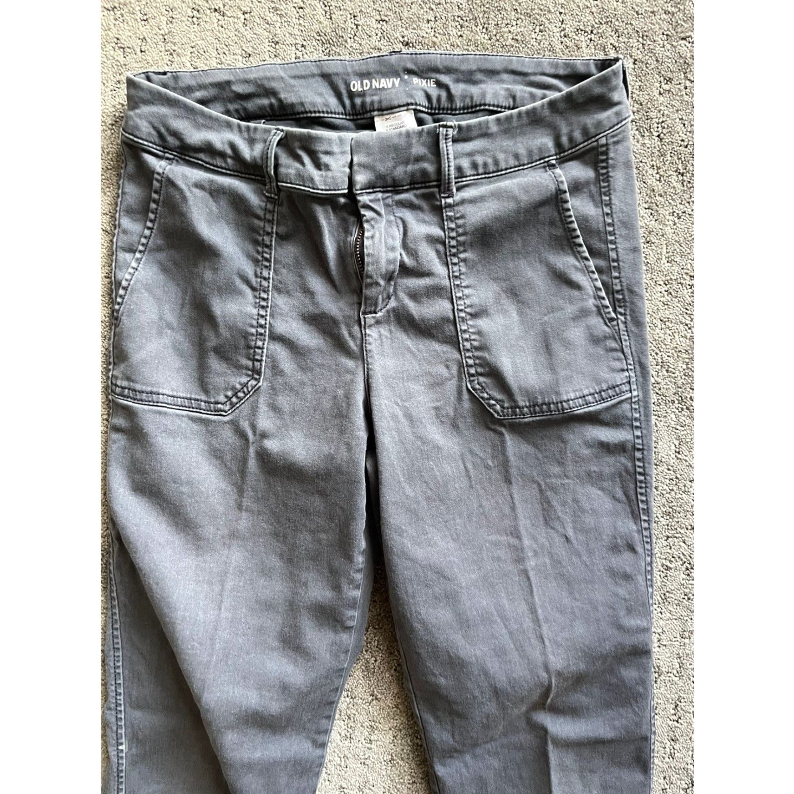 Old Navy VINTAGE Old Navy Pixie Ankle Pants Women Size 6 Gray High Rise Slim Pockets 90s Womens Size 28" / US 6 / IT 42 - 2 Thumbnail