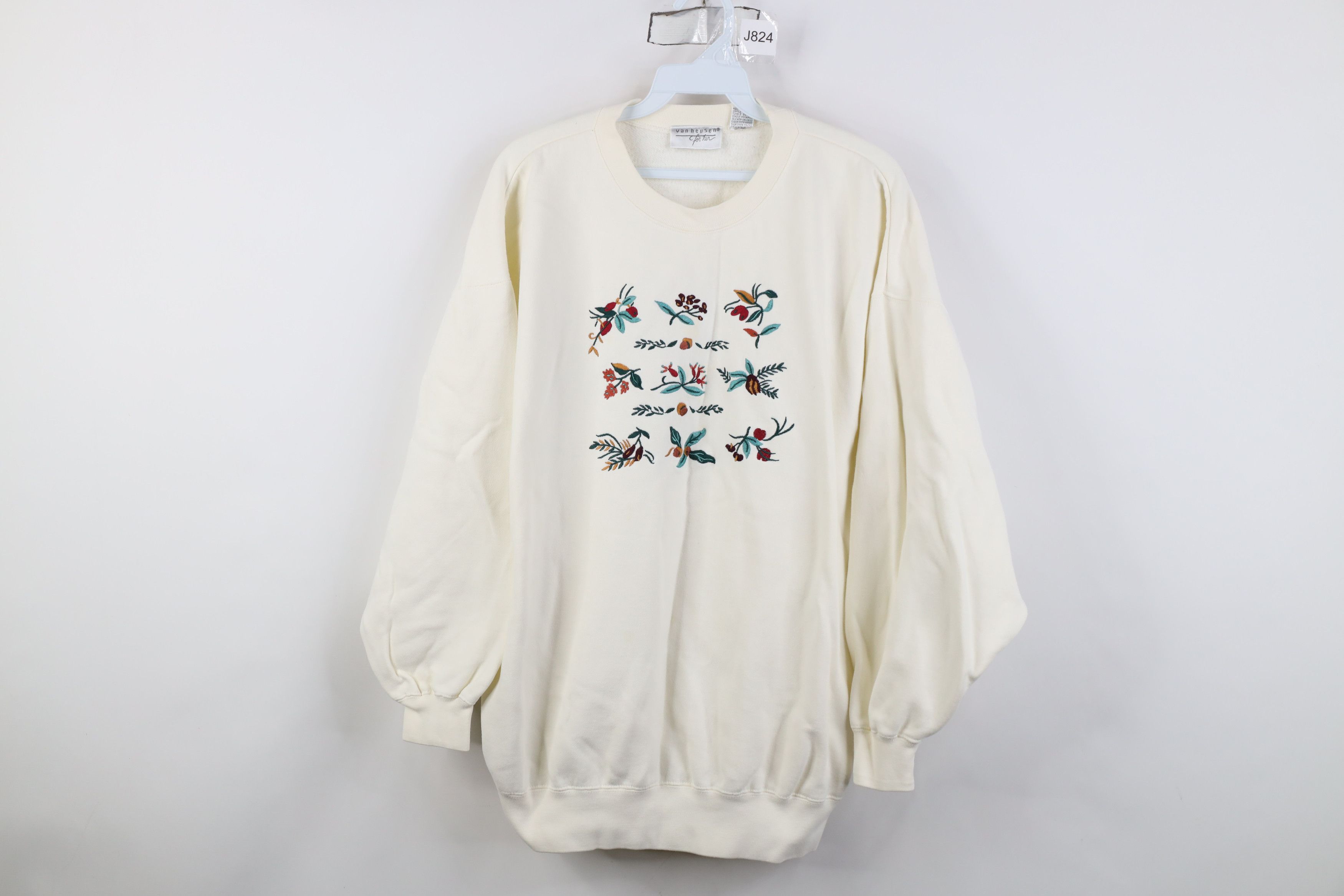Vintage Vintage 90s Streetwear Nature Fall Leaf Acorn Sweatshirt Size XL / US 12-14 / IT 48-50 - 1 Thumbnail