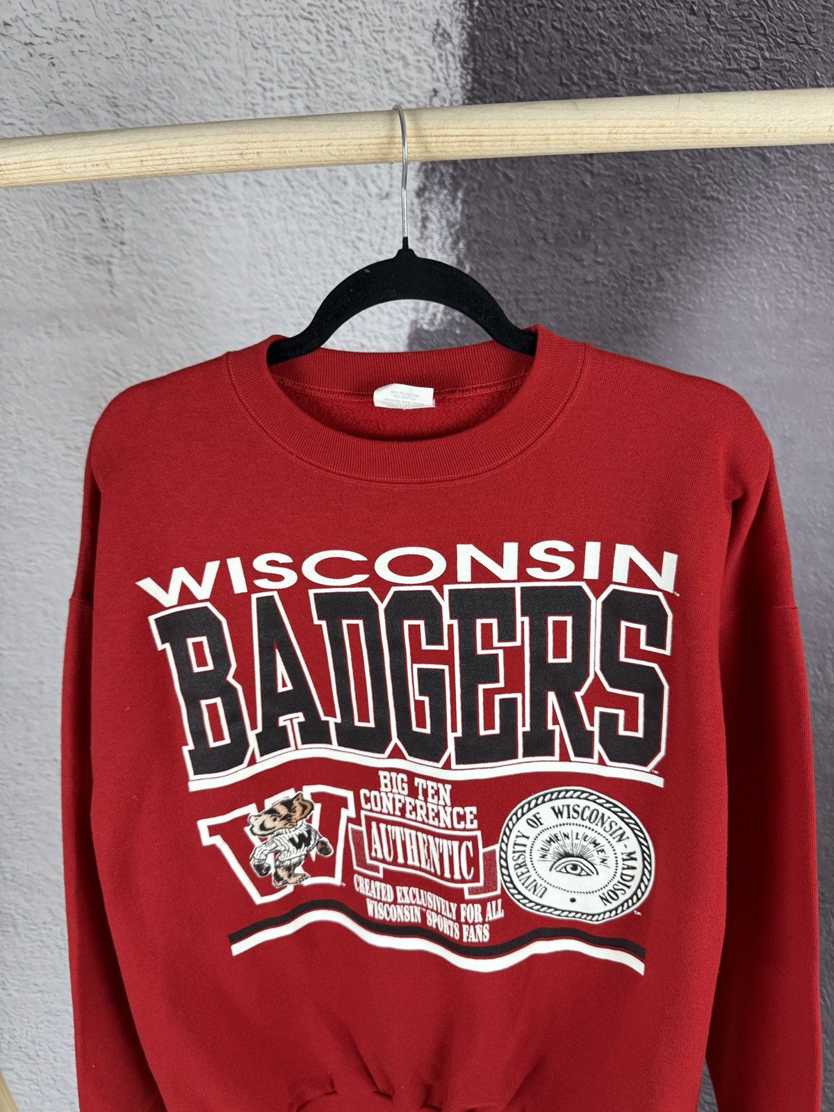 NFL Vintage 80s TNT University of Wisconsin Badgers Sweatshirt Size US XL / EU 56 / 4 - 6 Thumbnail