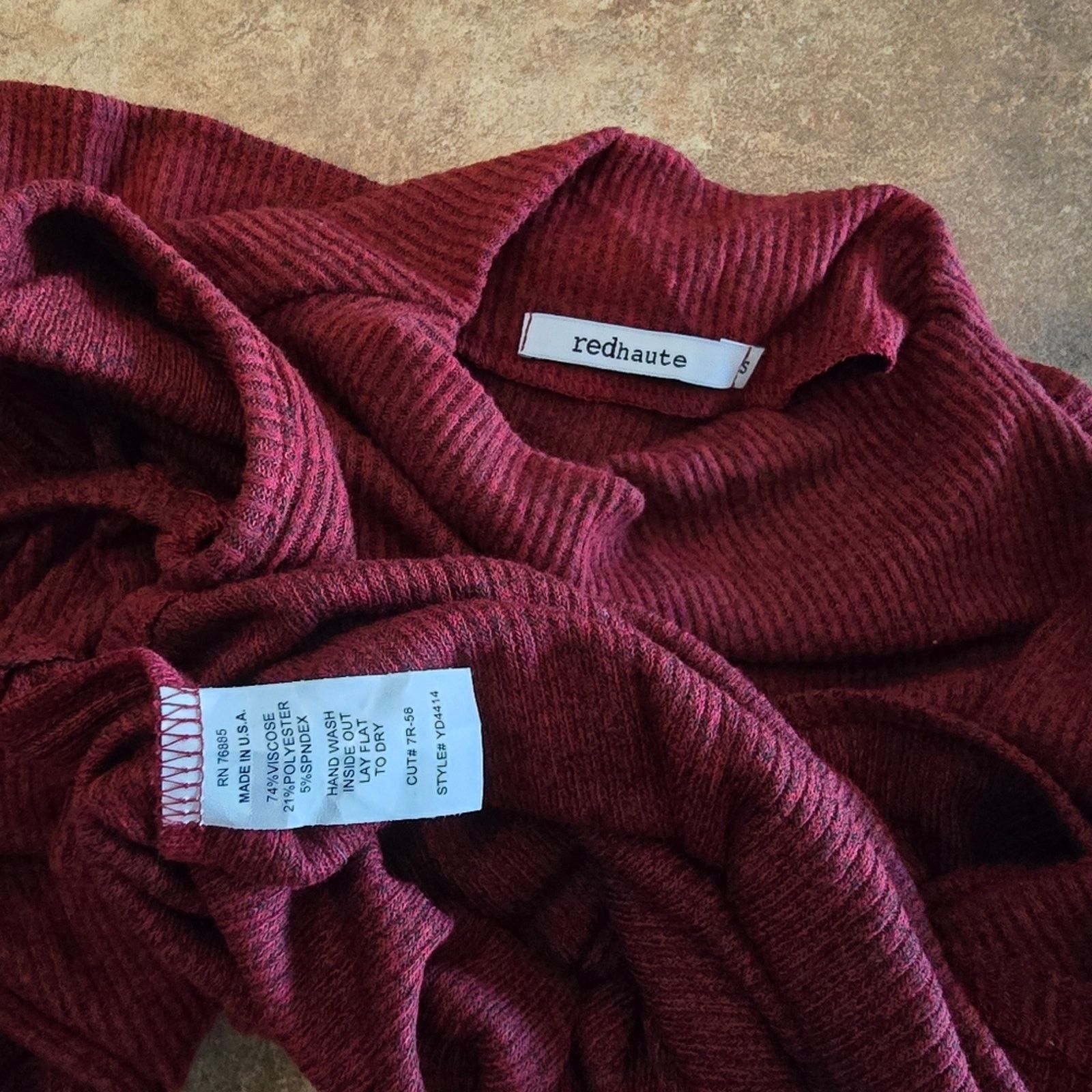 Other Burgundy Black | REDHAUTE | Ruffled Long Sleeve Size S / US 4 / IT 40 - 3 Thumbnail