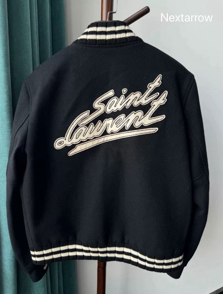 Saint Laurent Paris × Yves Saint Laurent Saint Laurent YSL wool Teddy baseball jacket2410-Nextarrow Size US M / EU 48-50 / 2 - 2 Thumbnail