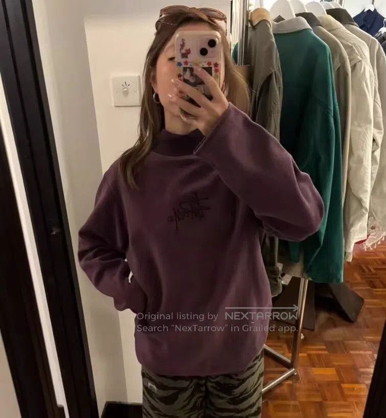 Stussy Stussy Dark Purple Logo Letter Embroidered Cotton Half Hig Size US S / EU 44-46 / 1 - 8 Thumbnail