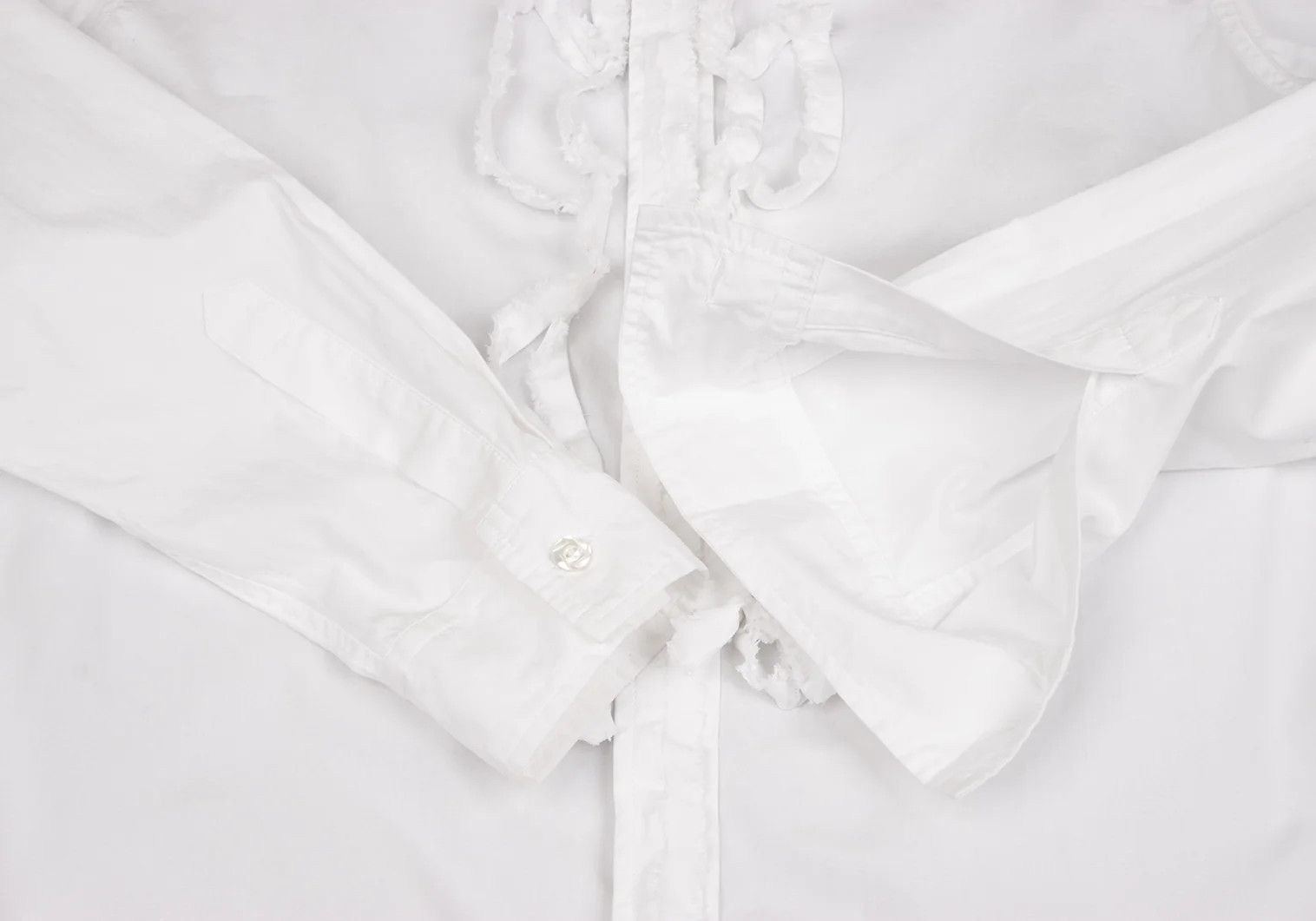 Yohji Yamamoto Yohji Yamamoto Cotton Frill Tape Shirt Size US L / EU 52-54 / 3 - 8 Thumbnail