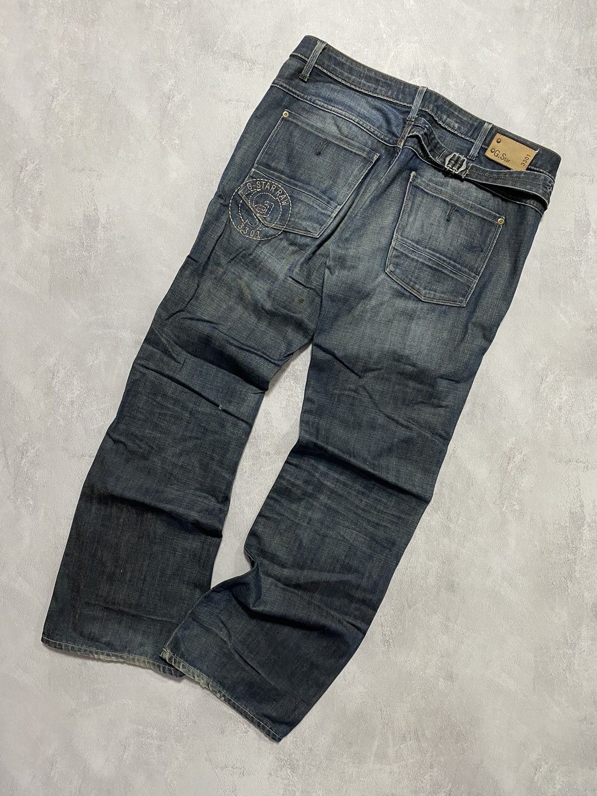 G-Star Vintage G-Star Denim Pants Jeans Double Knee Faded 3301 Size US 31 - 7 Thumbnail