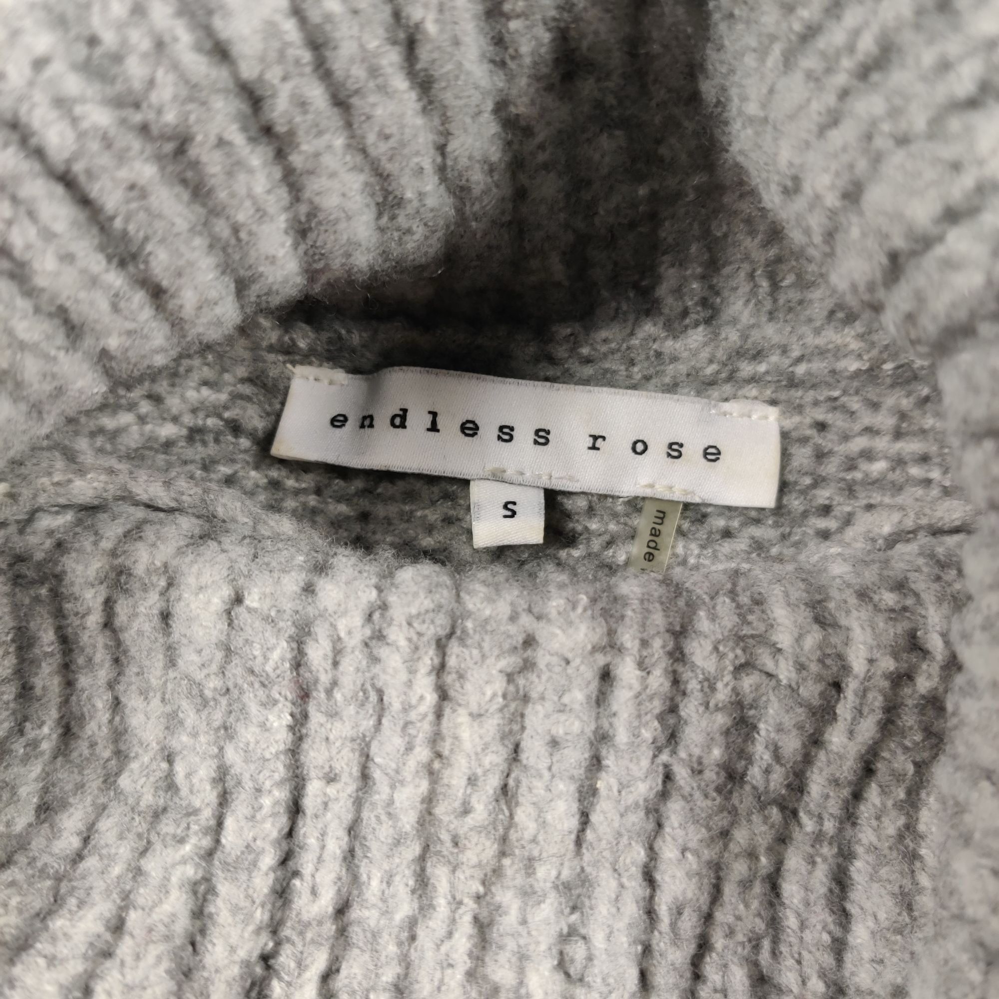 Other Endless Rose S Gray Cable Knit Turtleneck Sweater Pullover C Size S / US 4 / IT 40 - 3 Thumbnail