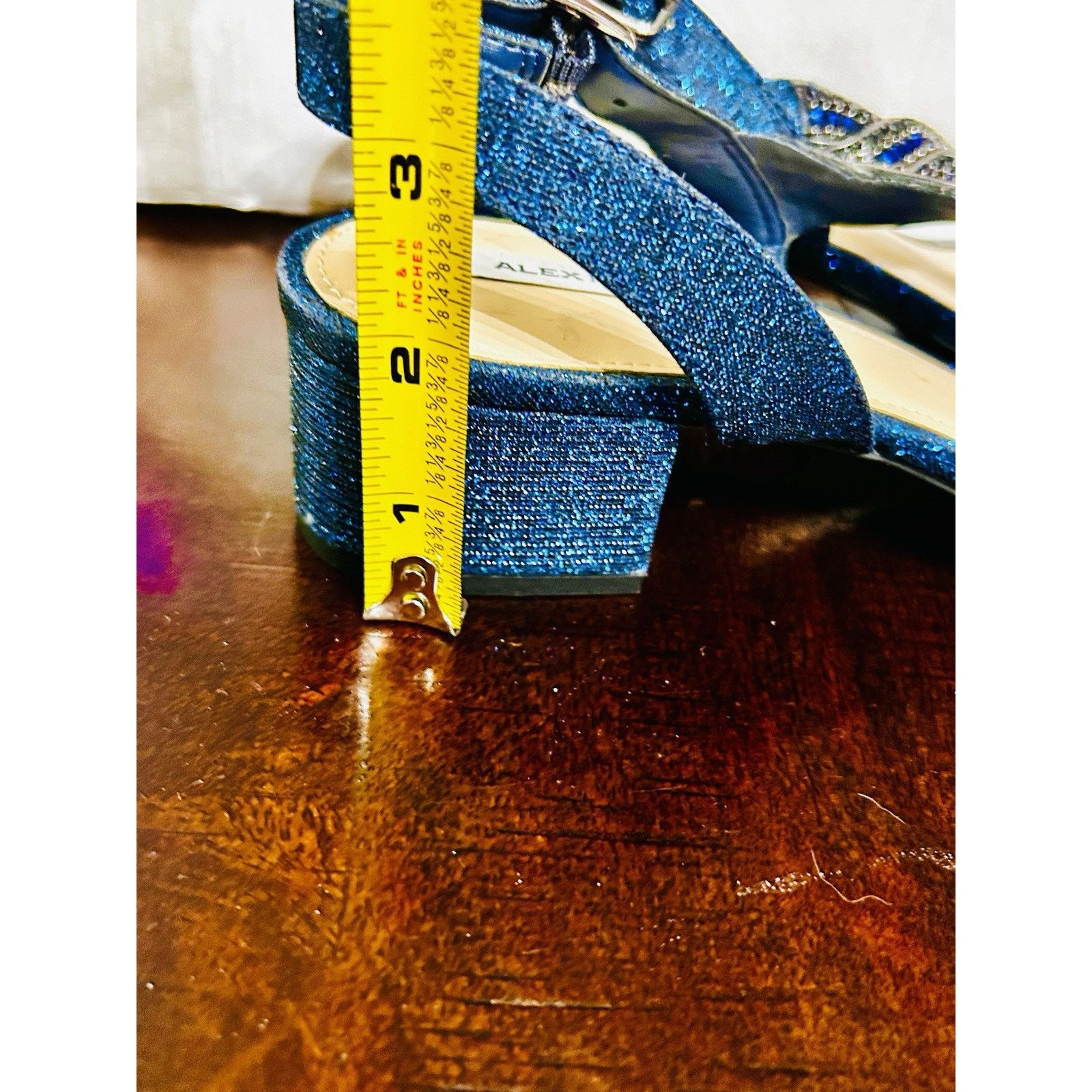 Other Alex Marie Clavia Clear Blue Rhinestone Heel Sandals 10m Size US 10 / IT 40 - 3 Thumbnail