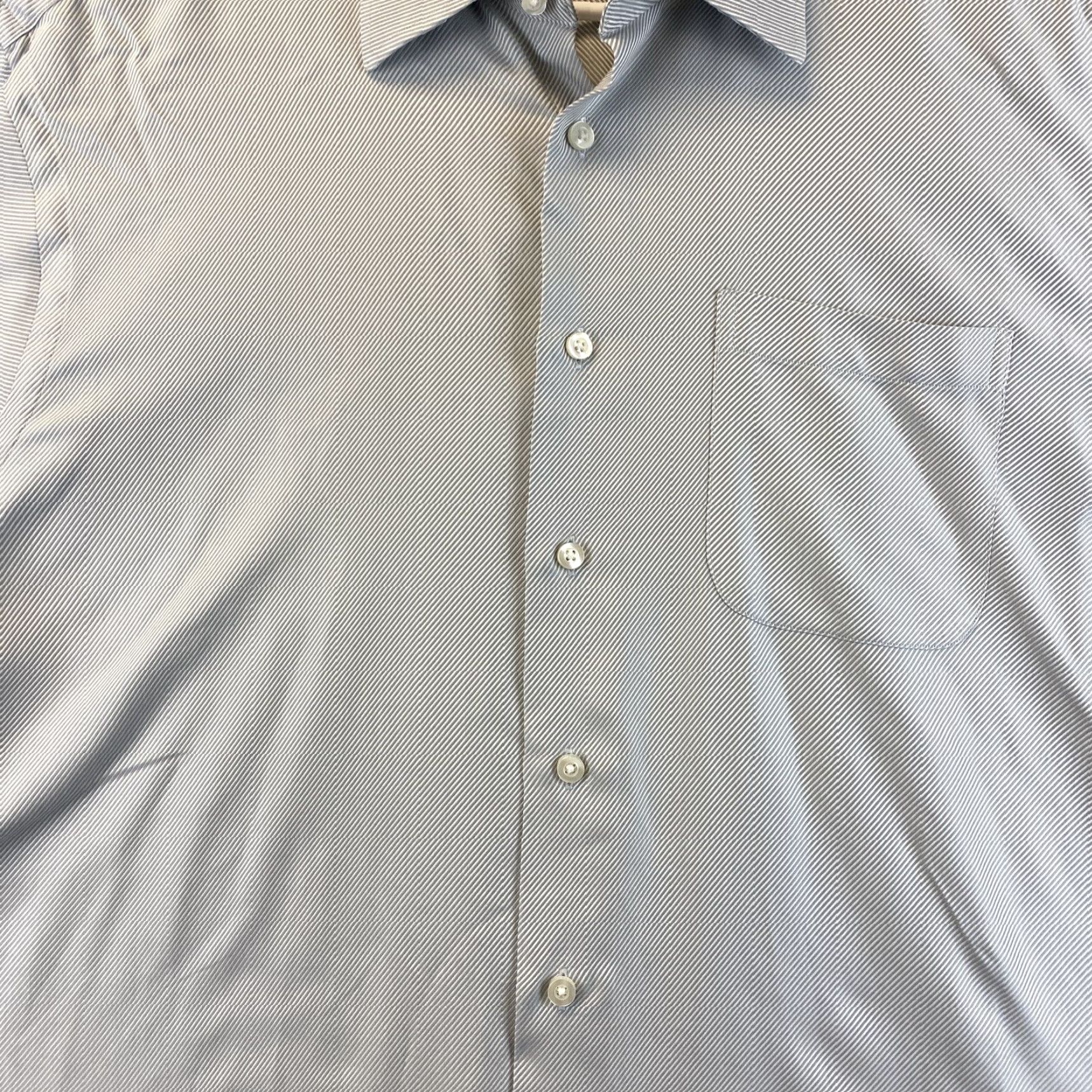 john w nordstrom dress shirt W. VINTAGE Striped Long Sleeve 17.5 / 33 100% Italian Cotton JOHN W. NORDSTROM Size L