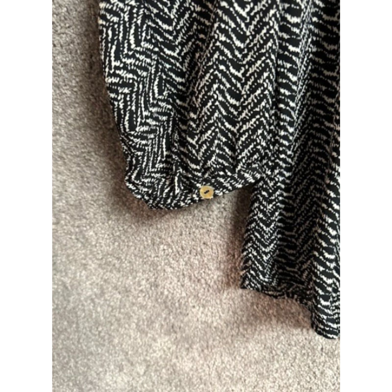 Vintage VINTAGE 90s Y2K Tassled Blouse Geometric Southwestern Boho Fairy Whimsigoth Medium Black Daniel Rainn Blouse Women M/Regular Womens Size M / US 6-8 / IT 42-44 - 5 Thumbnail