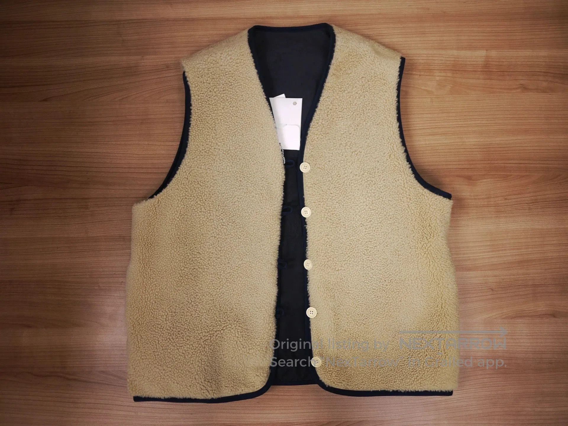 Visvim Blue XL Quilted Sherpa-Lined Vest. Size US XL / EU 56 / 4 - 6 Thumbnail