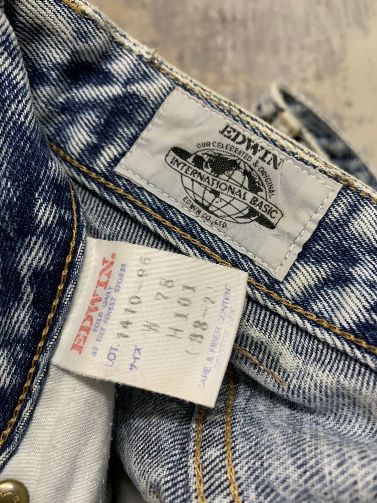 Seditionaries EDWIN BLEACHED DISTRESSED RETRO PUNK TAPERED JEANS 31x28 Size US 31 - 15 Thumbnail