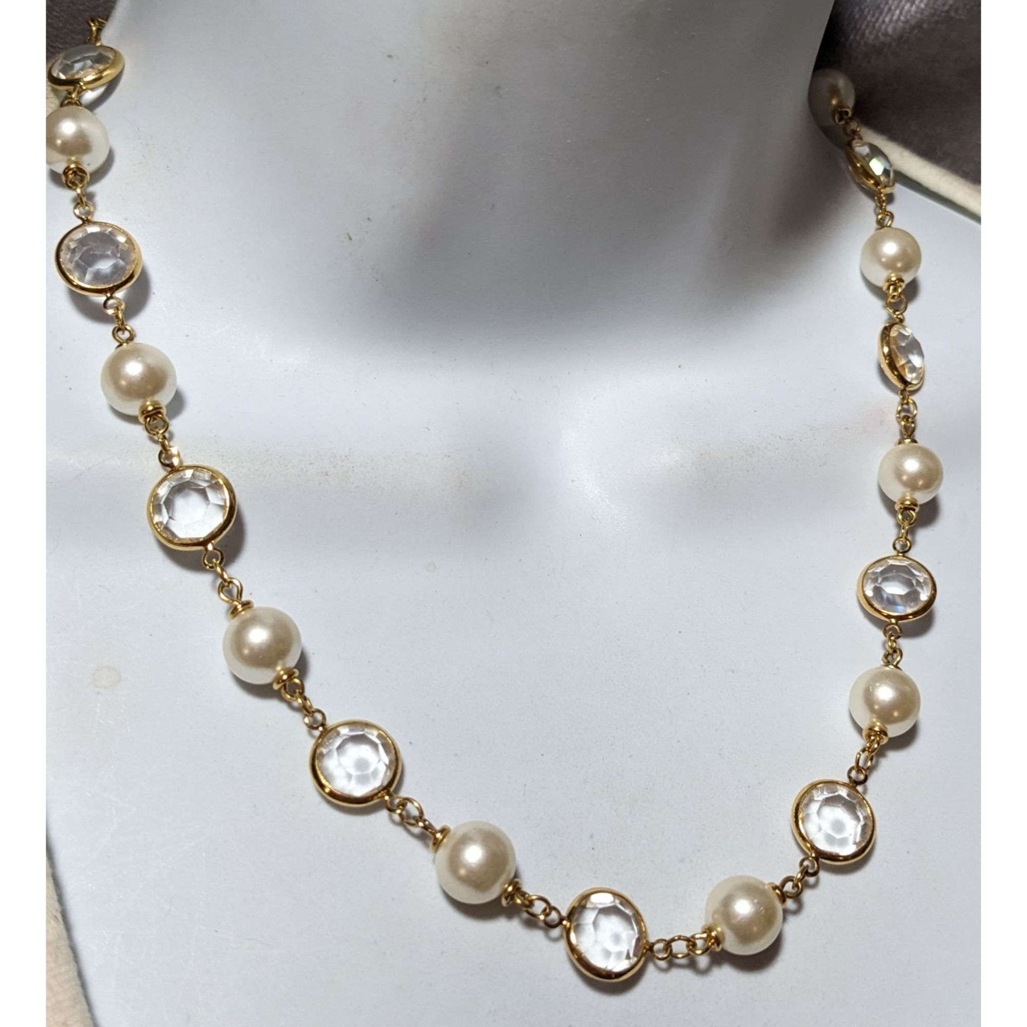 Other Vintage Napier Faux Pearl Gemmed Gold Necklace Size ONE SIZE - 6 Thumbnail
