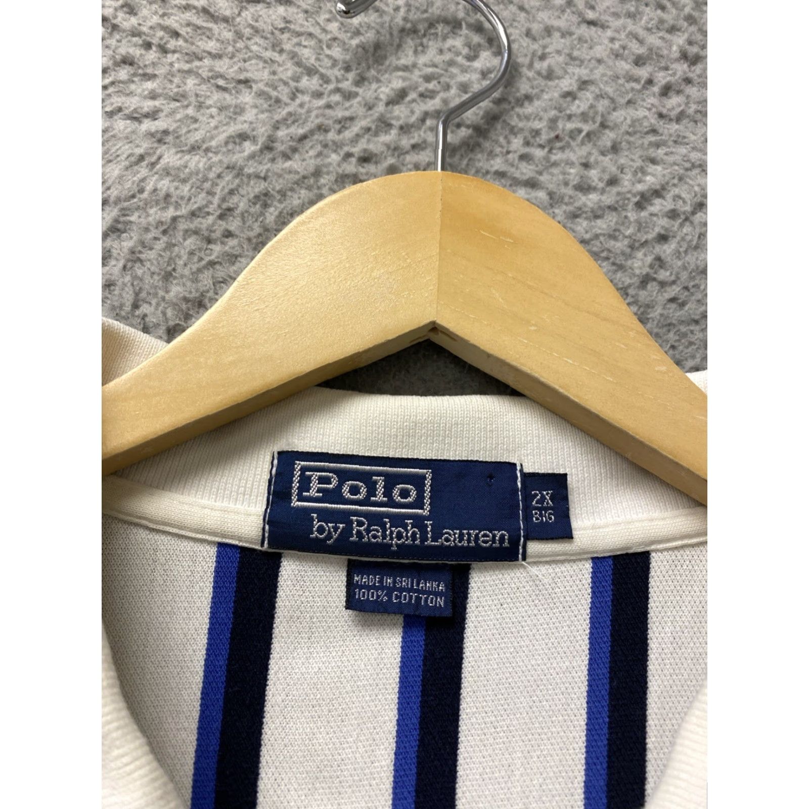 Polo Ralph Lauren Polo Ralph Lauren VTG Stripped Polo Shirt Men’s 2XL White Jersey Striped Polo Big & Tall Mens Size US XXL / EU 58 / 5 - 4 Thumbnail