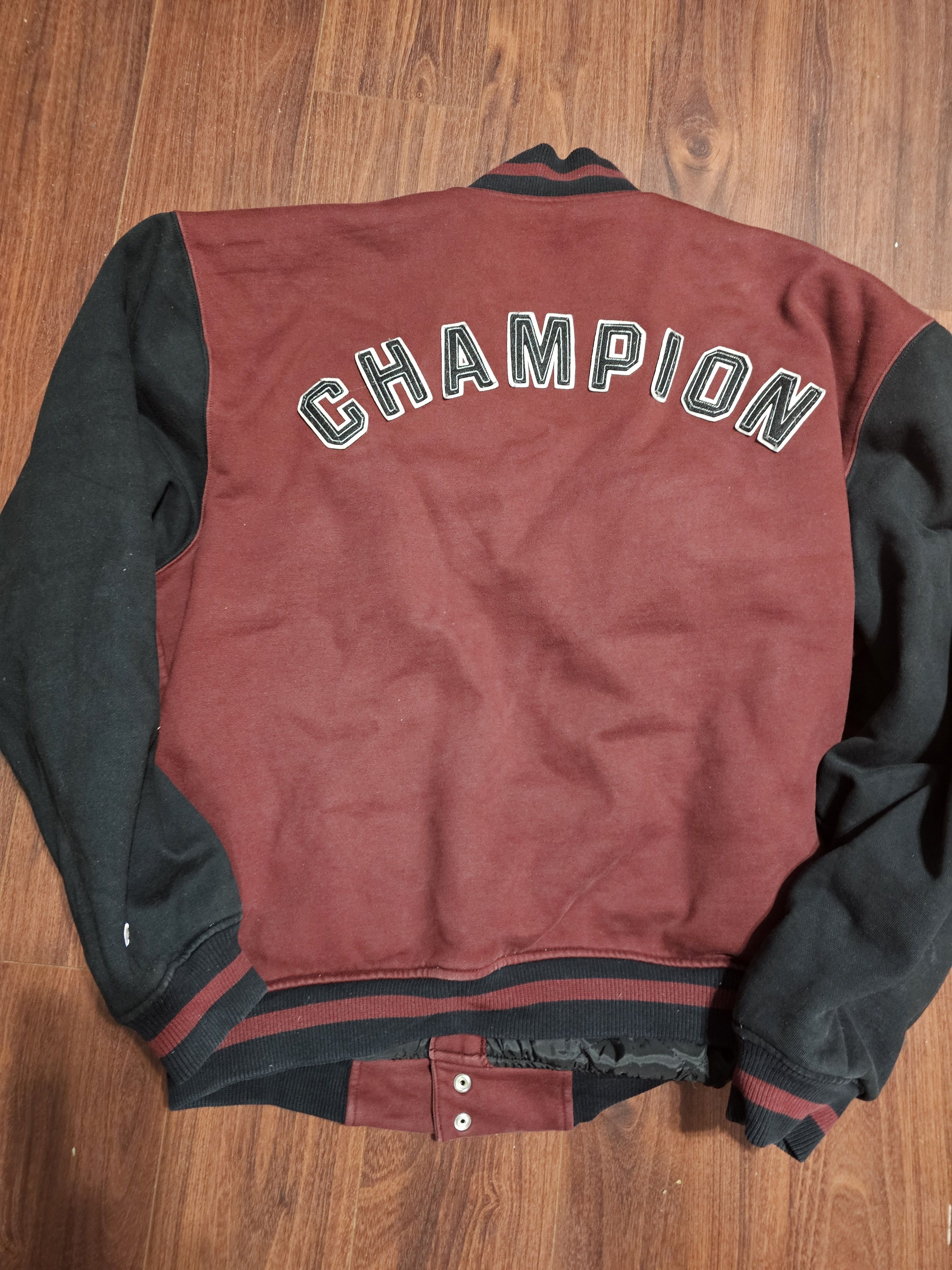 Champion Champion Burgundy and Black Varsity Jacket Size US XXL / EU 58 / 5 - 2 Thumbnail
