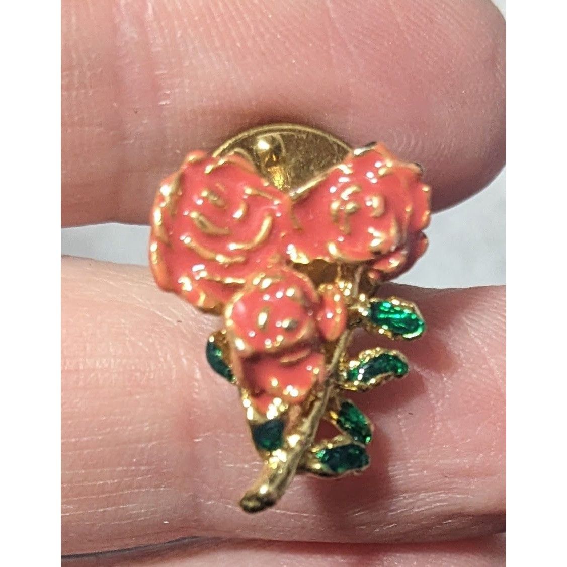 Other Minimalist Floral Enamel Finished Gold Tone Lapel Pin Size ONE SIZE - 1 Thumbnail