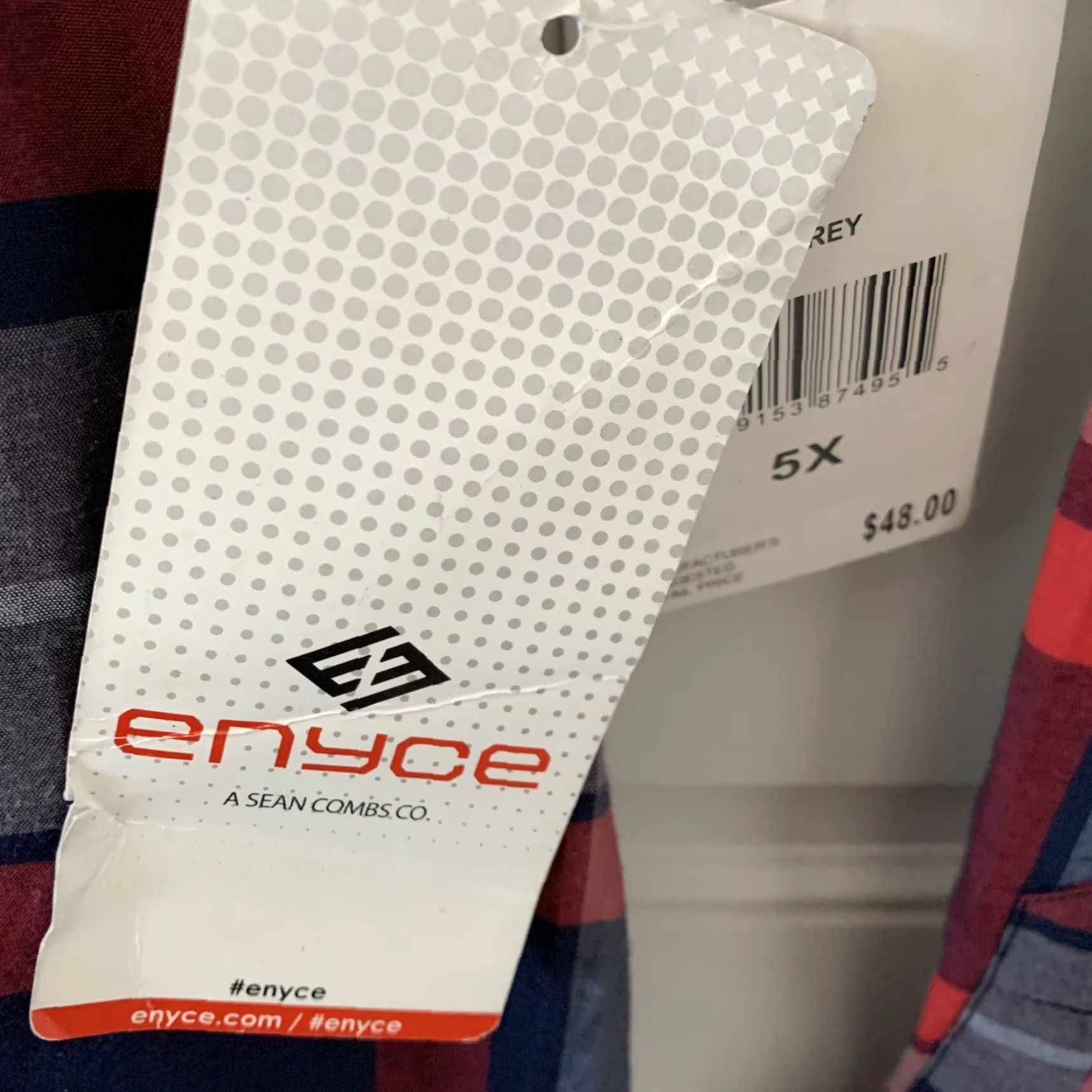 Enyce enyce Shirt Big 3X Mens Long Sleeve Button-Up Plaid Multicolor Cotton Blend Casual Urban Size US XXL / EU 58 / 5 - 4 Thumbnail