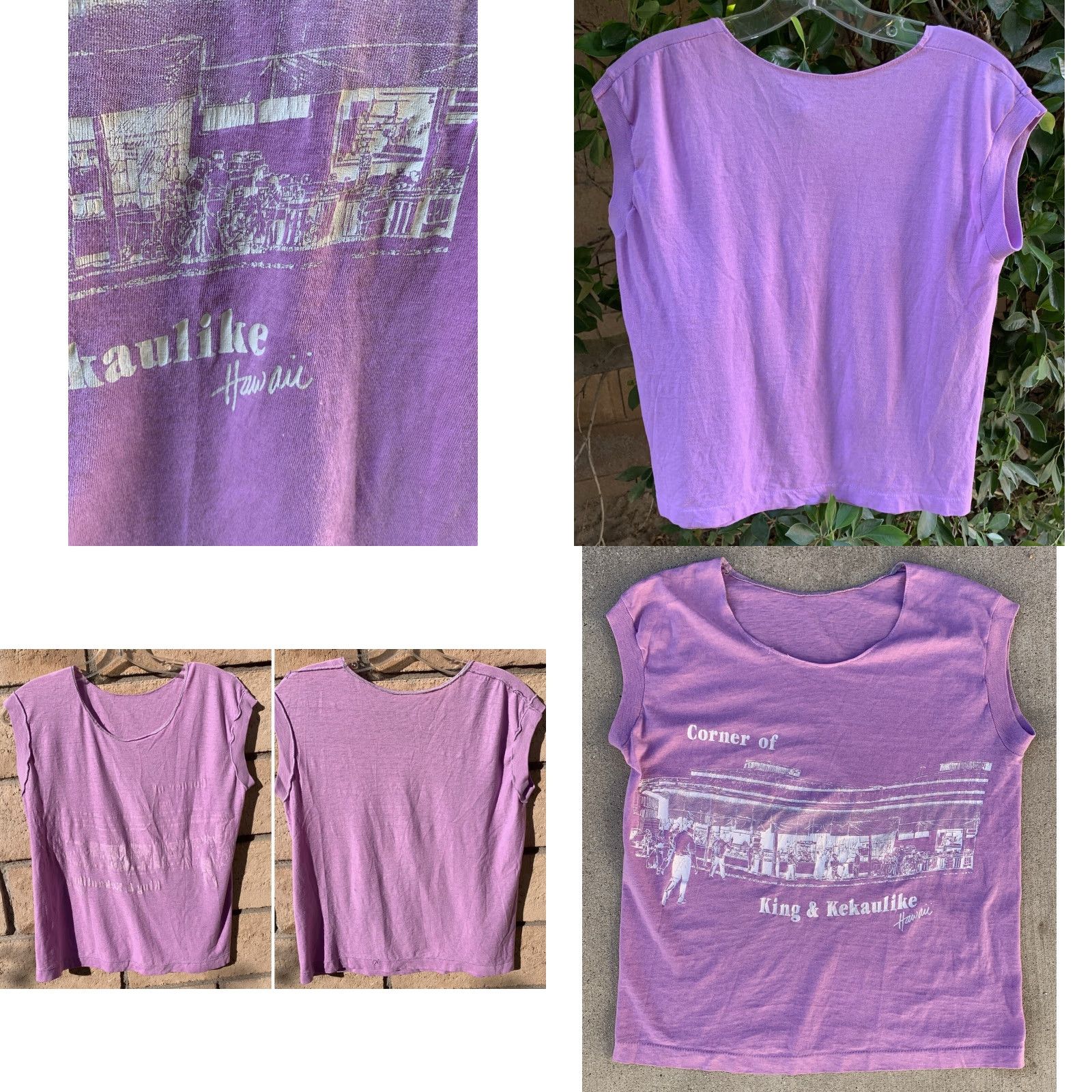 Vintage VINTAGE King & Kekaulike Hawaii Muscle Shirt Sleeveless Graphic Tee T Shirt 80s Purple Unbranded T-Shirt Adult L 80s Womens Mens Boys Girls Size US L / EU 52-54 / 3 - 9 Thumbnail