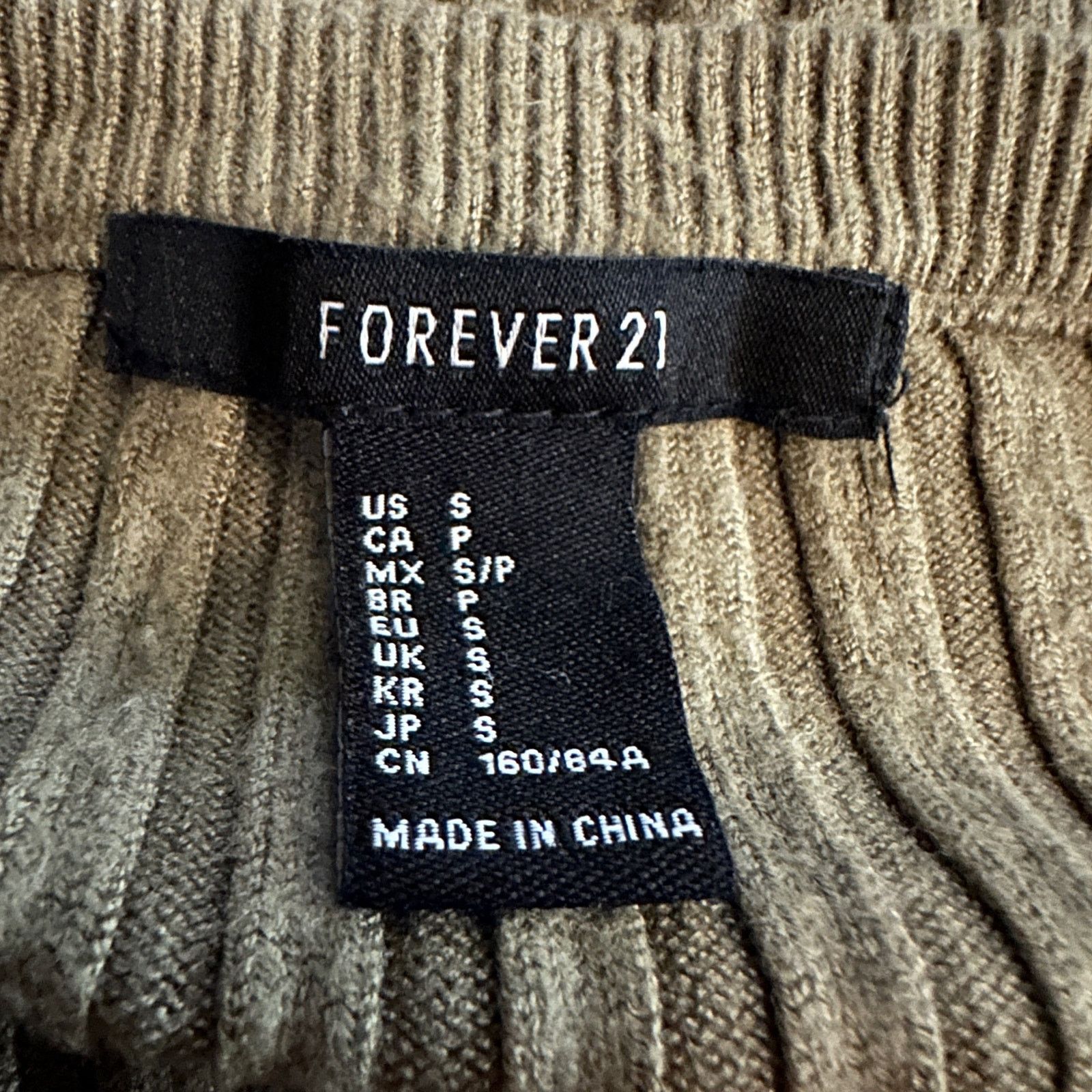 Forever 21 F21 Cropped Ribbed Long Sleeve Olive Green Size S / US 4 / IT 40 - 6 Thumbnail