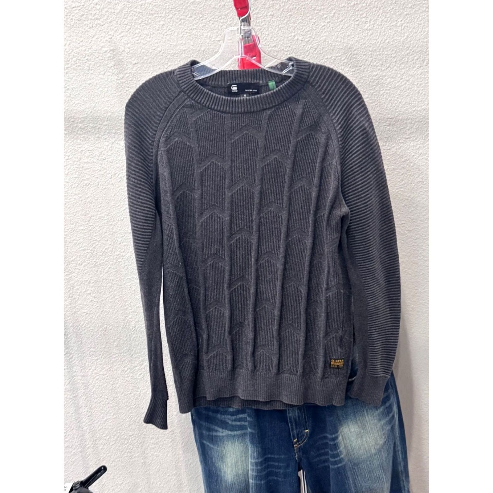 Vintage G Star Raw Gray Knit Sweater S Shirt Mens Small Size US S / EU 44-46 / 1 - 3 Thumbnail