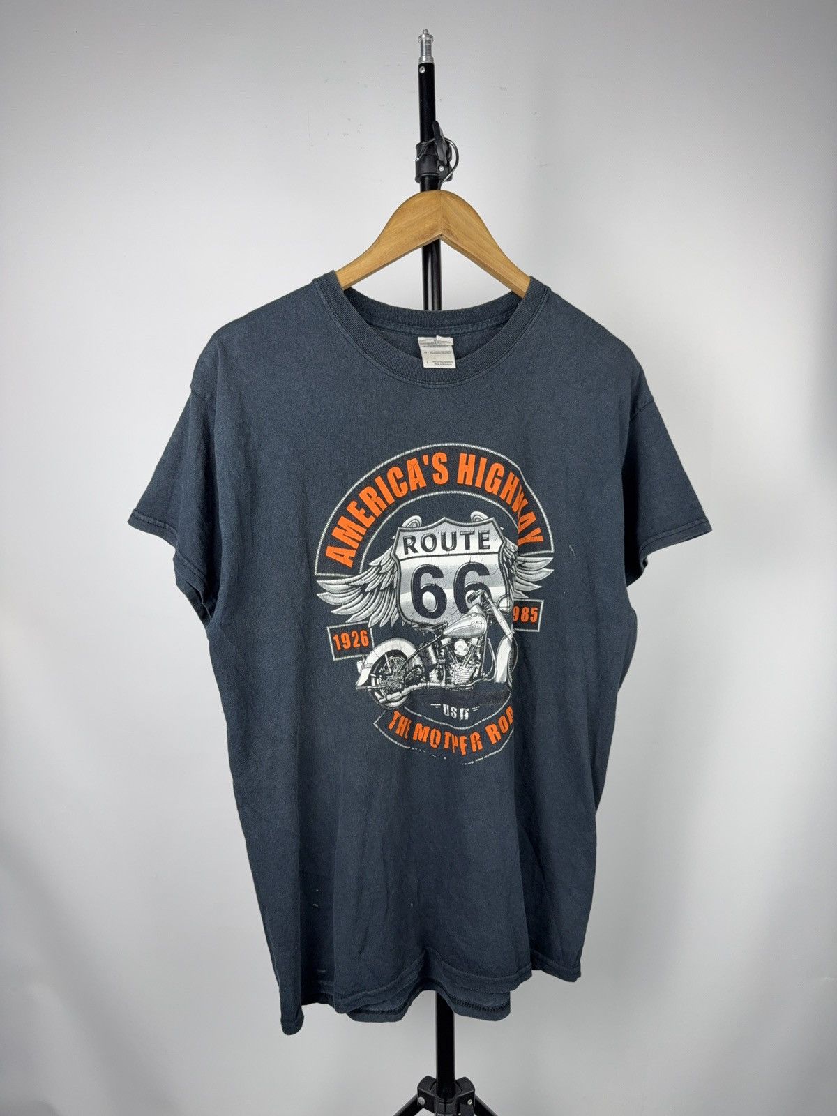 Route 66 00s Route 66 Motorcycle MOTO Graphic T-Shirt Vintage Style L Size US L / EU 52-54 / 3 - 1 Thumbnail