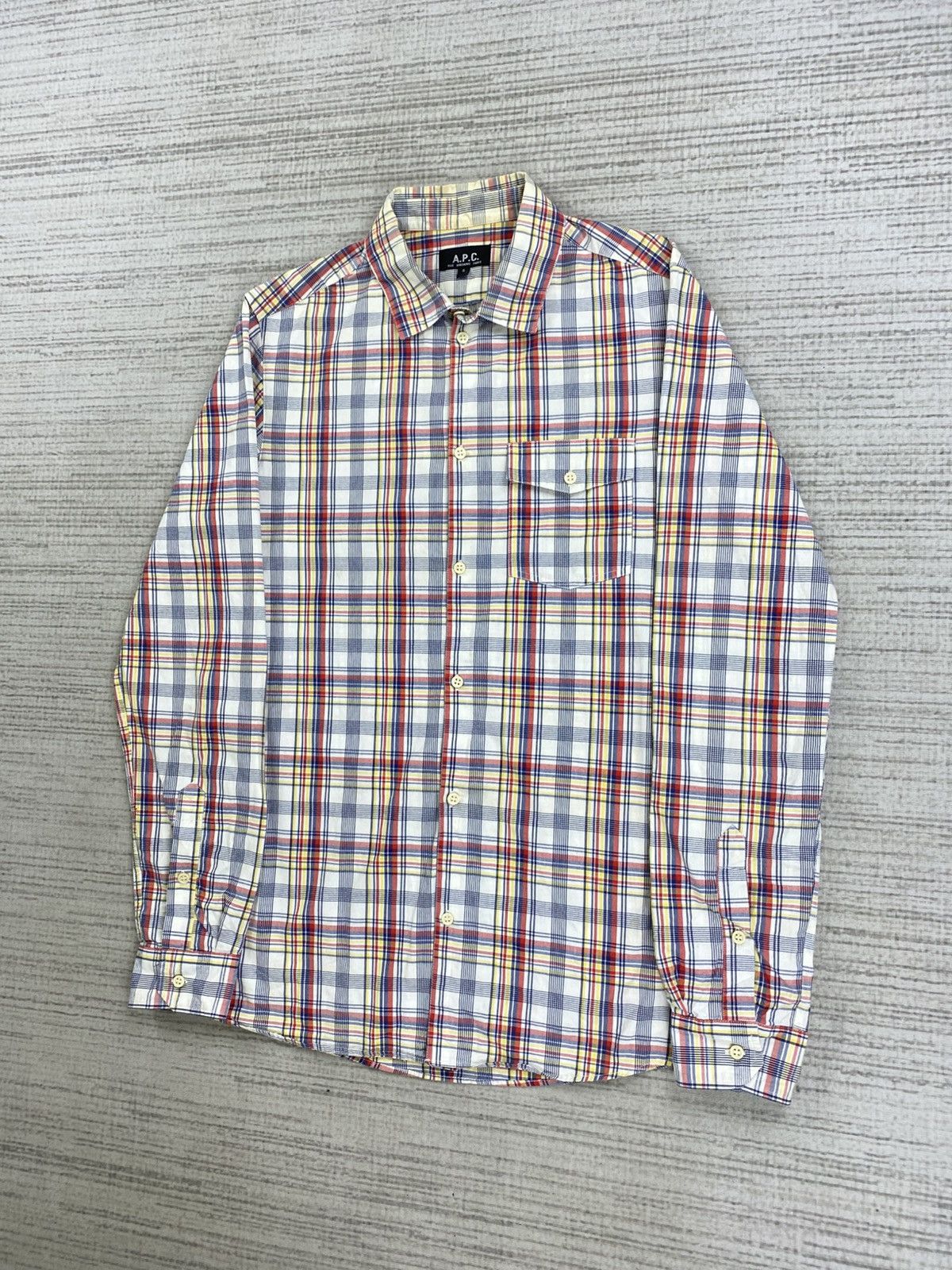 A.P.C. × Japanese Brand × Vintage Vintage A.P.C Checkered Button Ups Shirt Size US S / EU 44-46 / 1 - 4 Thumbnail