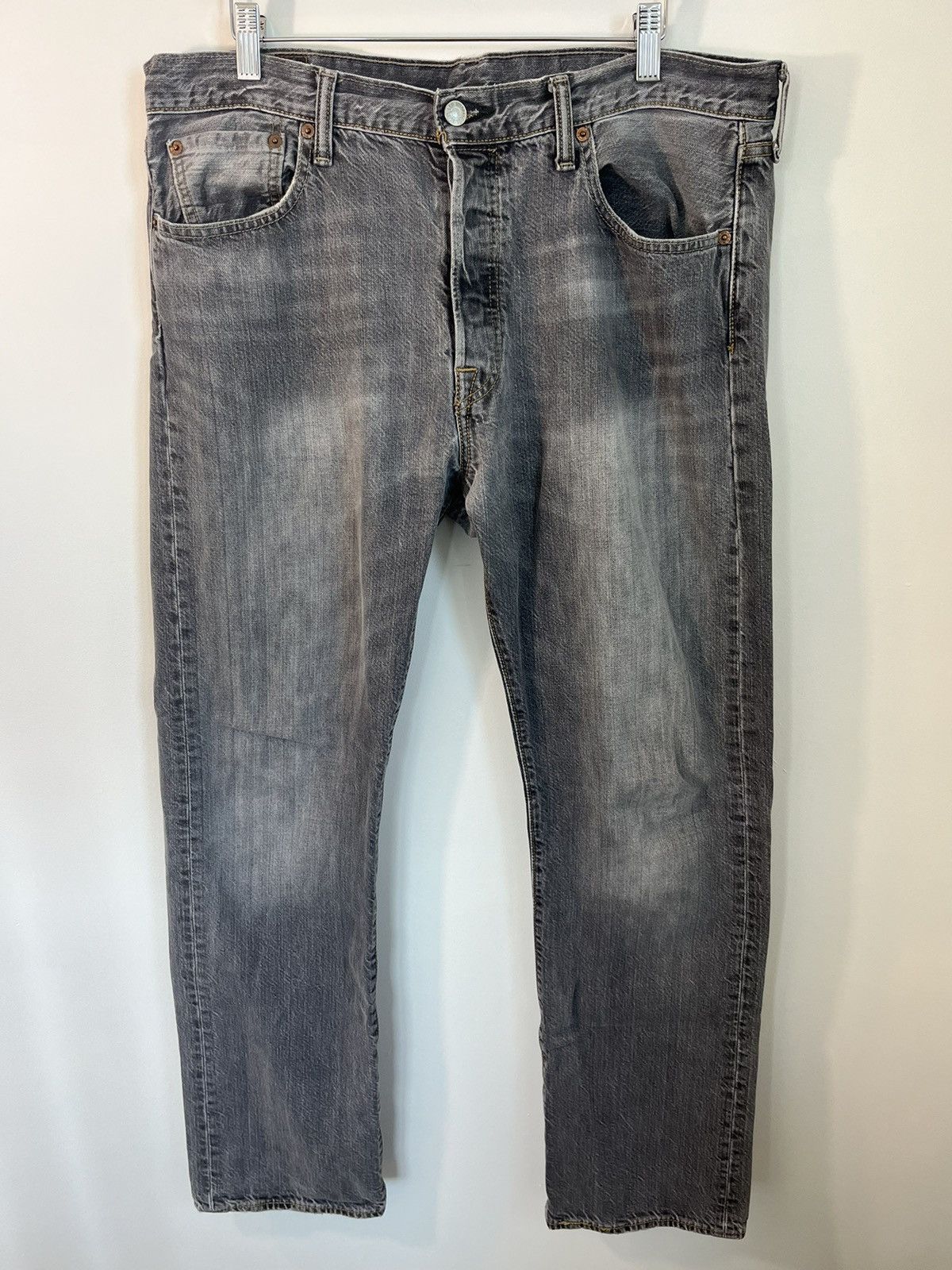Vintage Levi 501 Sun Faded Gray Distressed Jeans Size US 36 / EU 52 - 1 Thumbnail