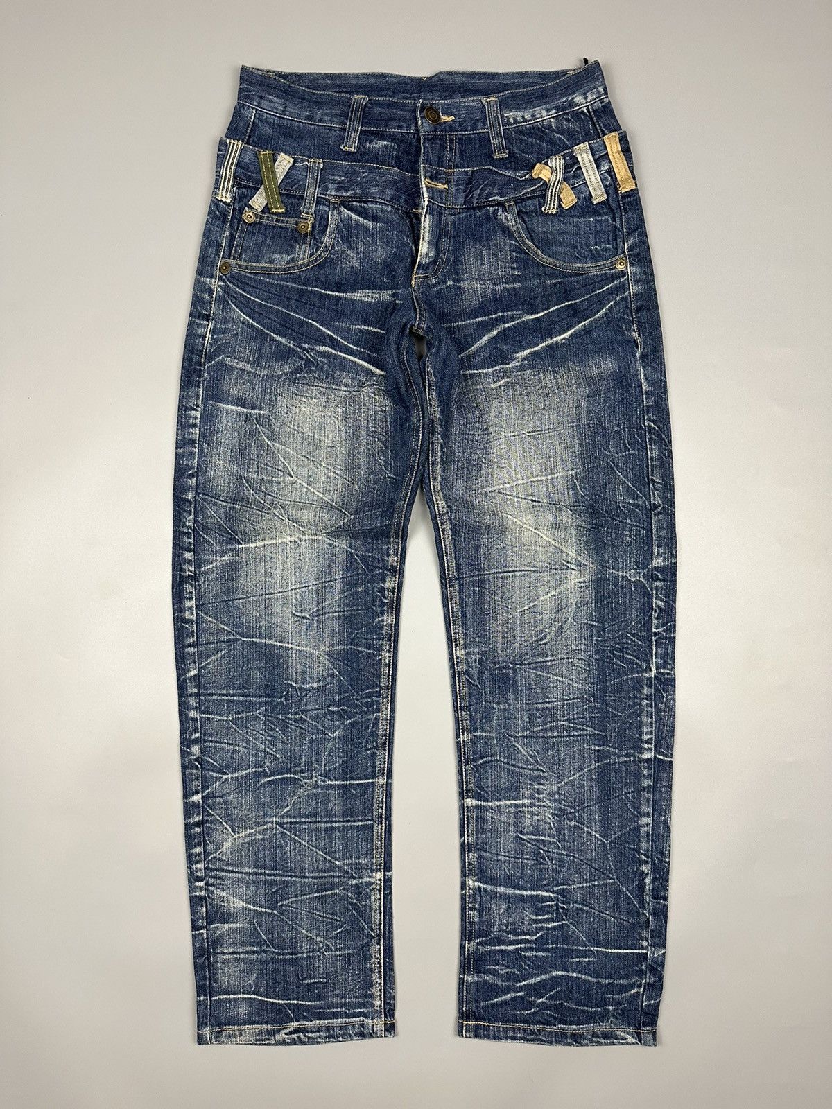 If Six Was Nine × Le Grande Bleu (L.G.B.) Japanese Double Waist Whiskered Denim Size US 31 - 1 Thumbnail