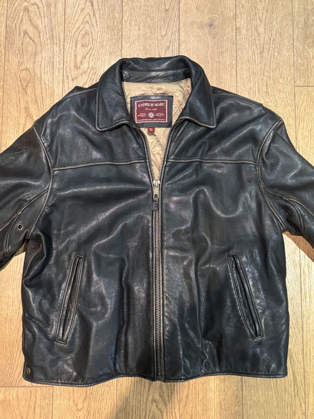 Andrew Marc Andrew Marc Leather Jacket Black Size XL Size US XL / EU 56 / 4 - 3 Thumbnail