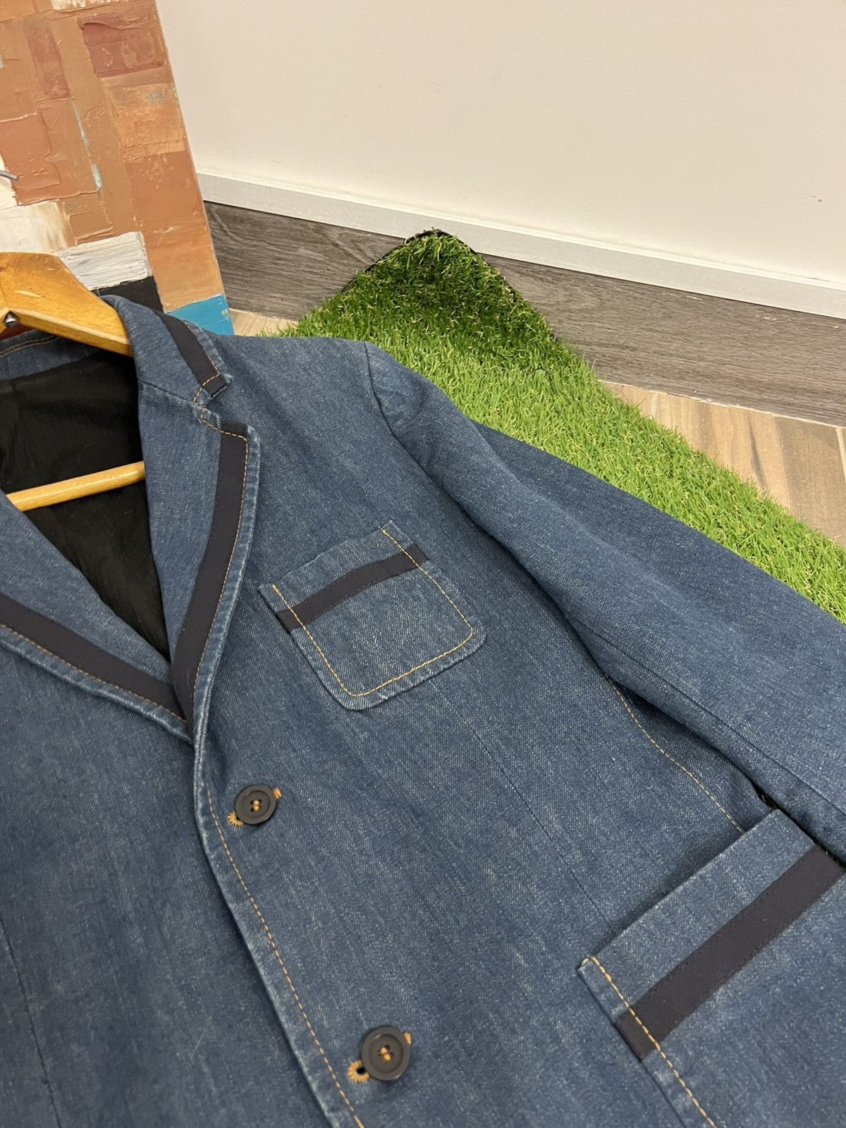 Alexander McQueen Sample Alexander McQueen Denim Jacket Blazer Y2k Luxury Size US L / EU 52-54 / 3 - 3 Thumbnail