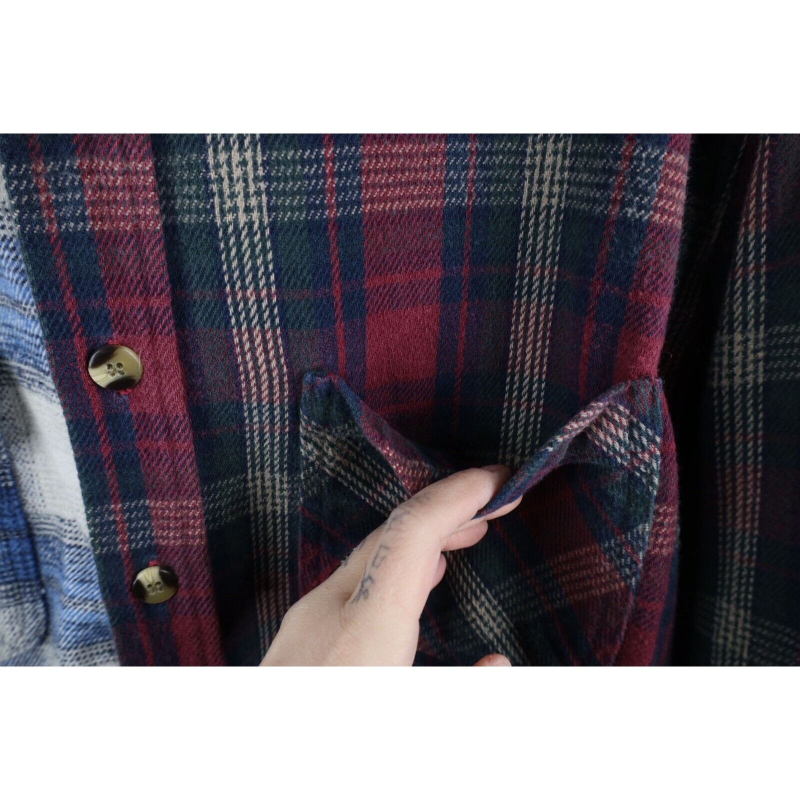 Vintage Vintage 90s Y2K Streetwear Custom Flannel Shirt Dress Size L / US 10 / IT 46 - 8 Thumbnail