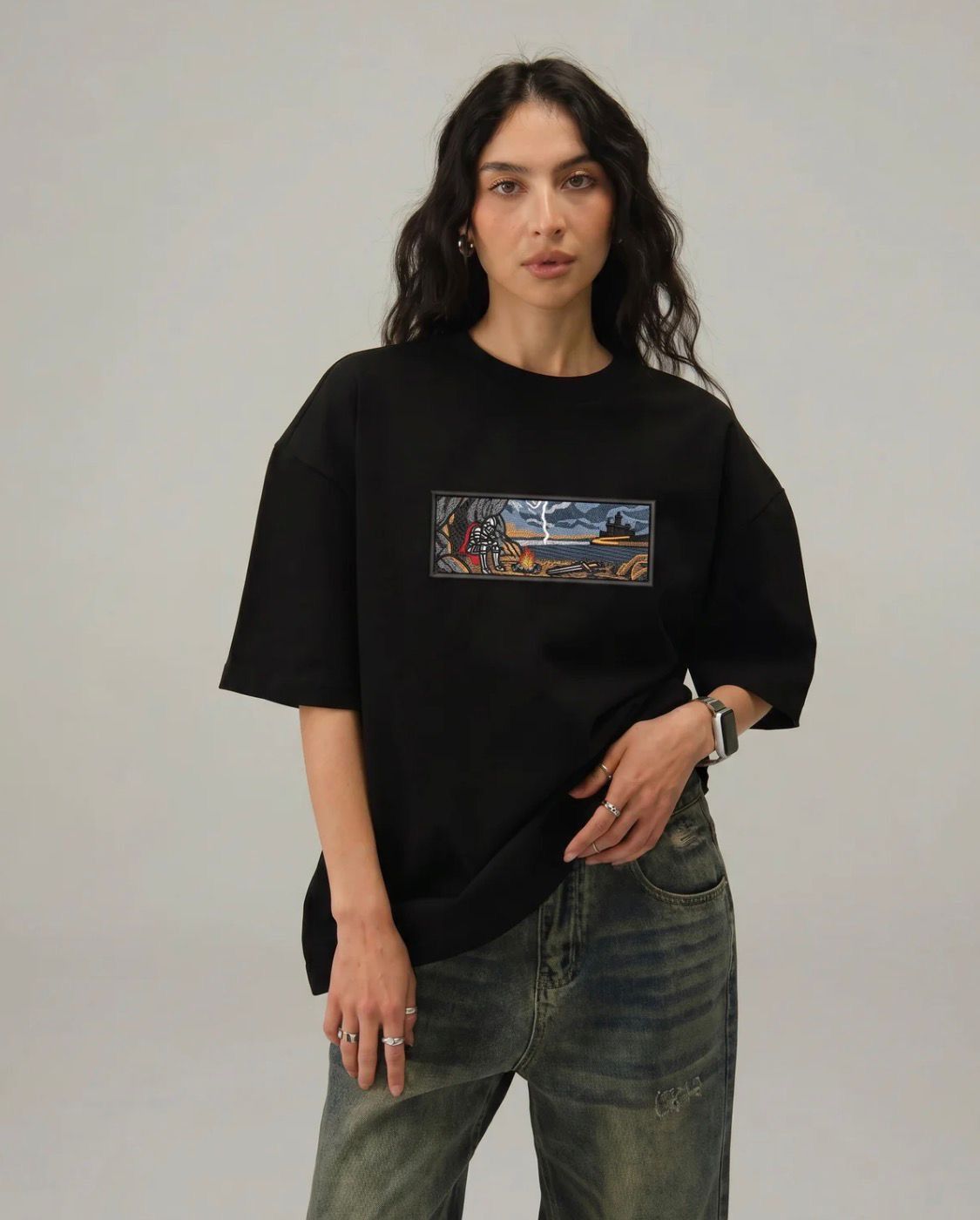 Other Dark Fantasy Embroidered Tee Premium Heavyweight Streetwear Size US L / EU 52-54 / 3 - 1 Thumbnail