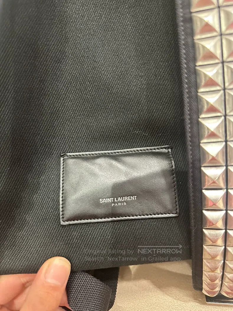 Saint Laurent Paris Saint Laurent Paris Studded Backpack Canvas Backpack Size ONE SIZE - 4 Thumbnail